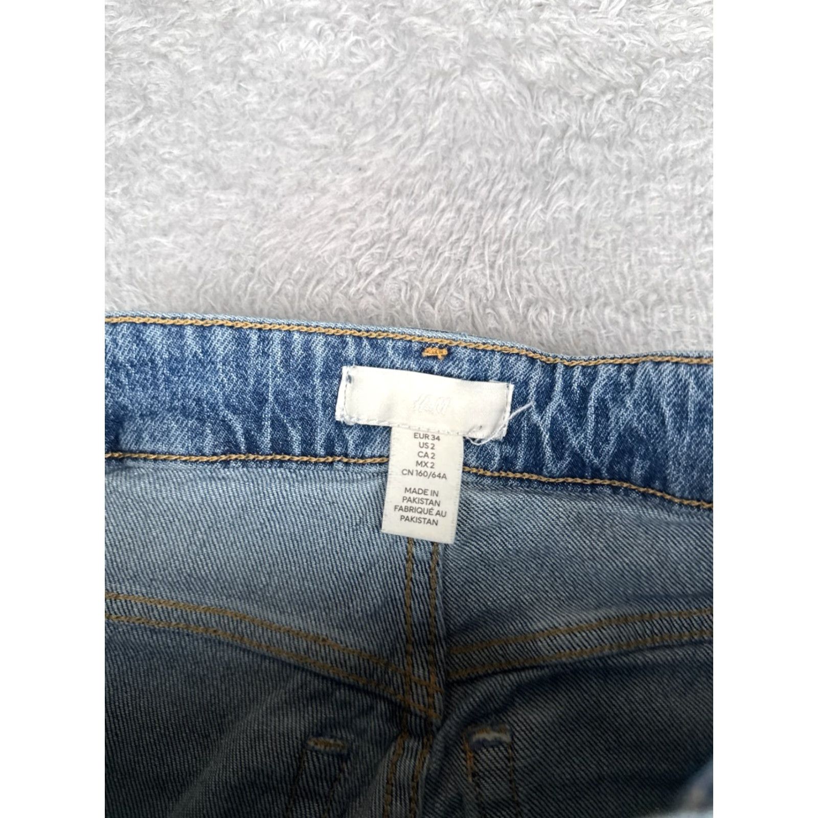 H&M H&M Jeans Women Blue Denim Wide-Leg Mid Rise 24x26 Regular 2 Cotton Blend 5-Pocket 26 Inseam 90s Vintage: No Size 26" / US 2 / IT 38 - 6 Thumbnail