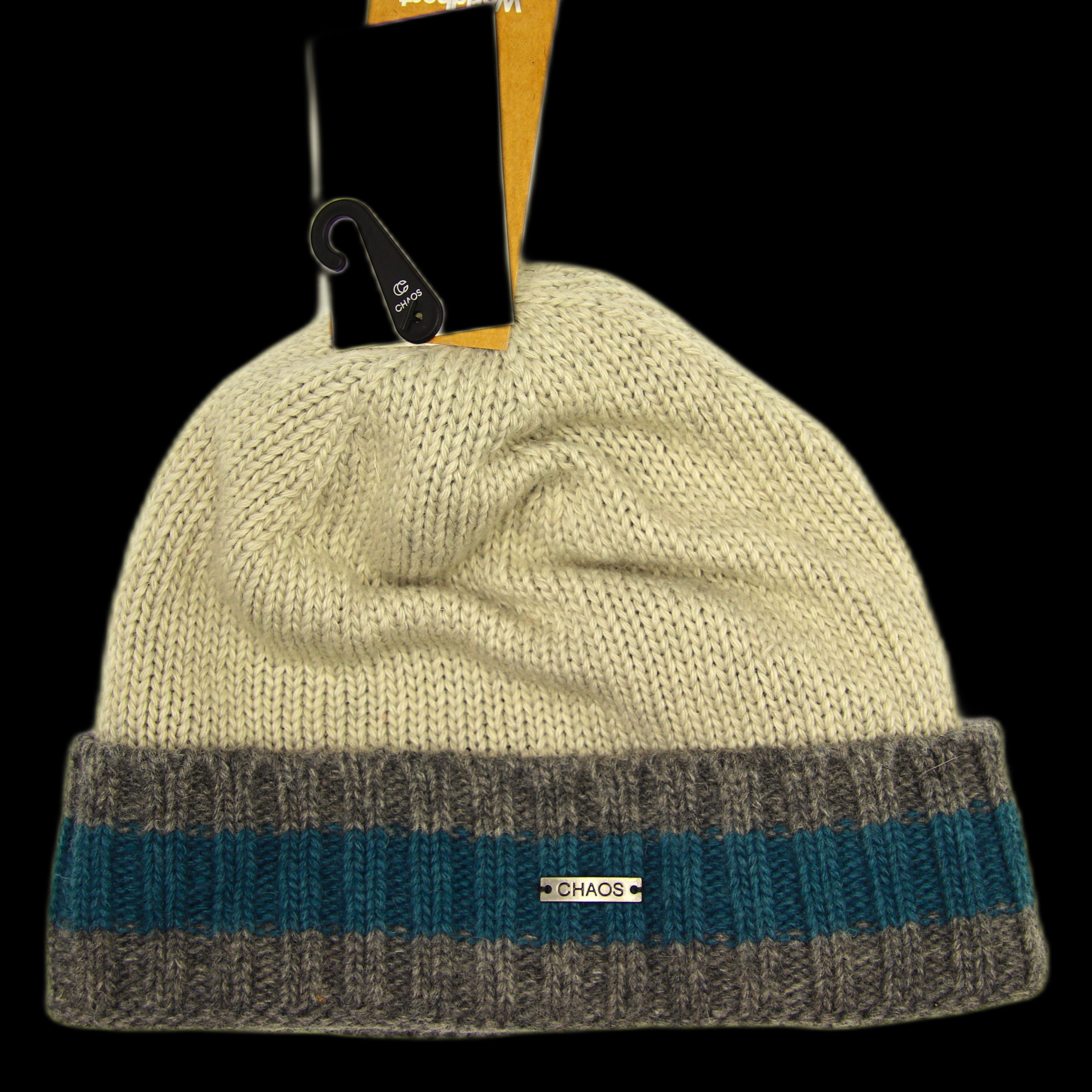 Other Chaos 15% Merino Beanie Grey Blue Size ONE SIZE - 1 Thumbnail
