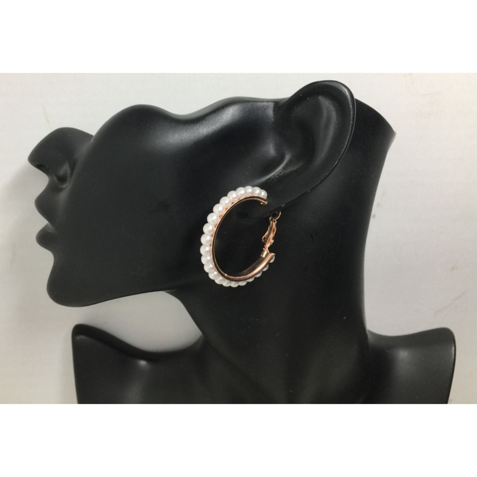 Other Women's Rose Gold Hoop Earrings with White Faux Pearl/Beads Size ONE SIZE - 6 Thumbnail
