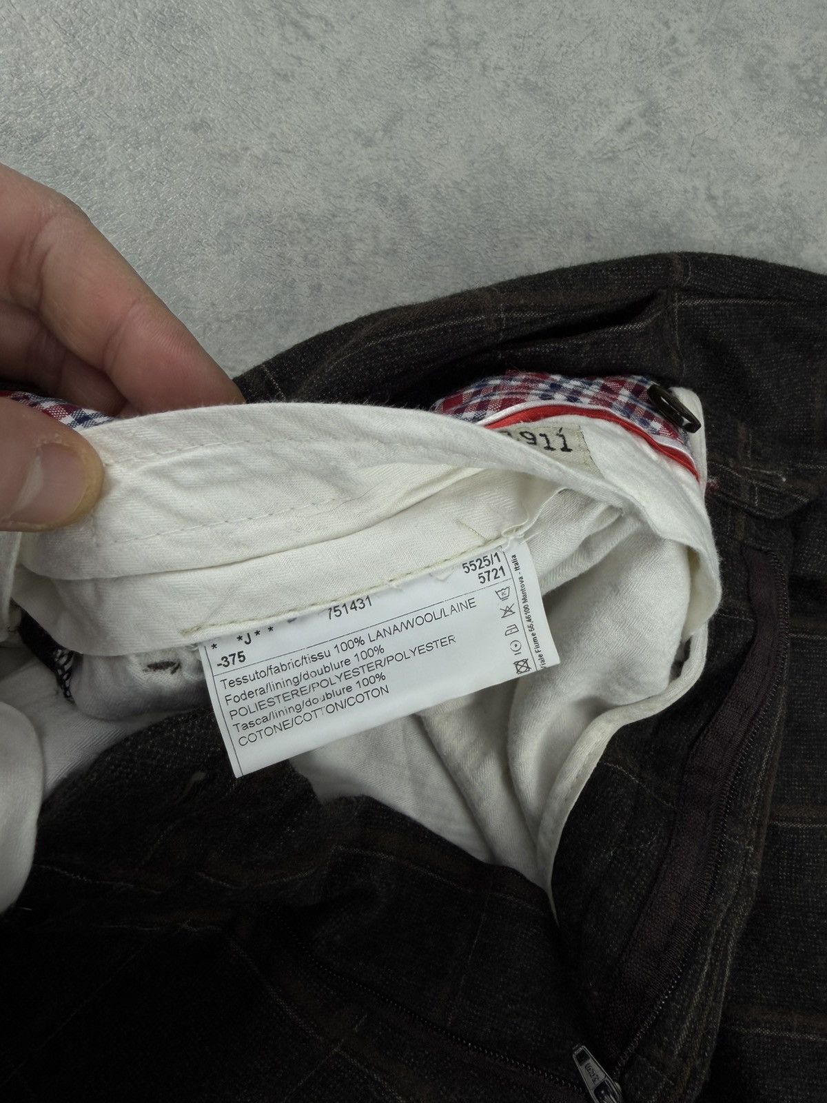 L.B.M. 1911 L.B.M. 1911 Tailored Wool Trousers Check Brown Size 50R Size 40R - 7 Thumbnail