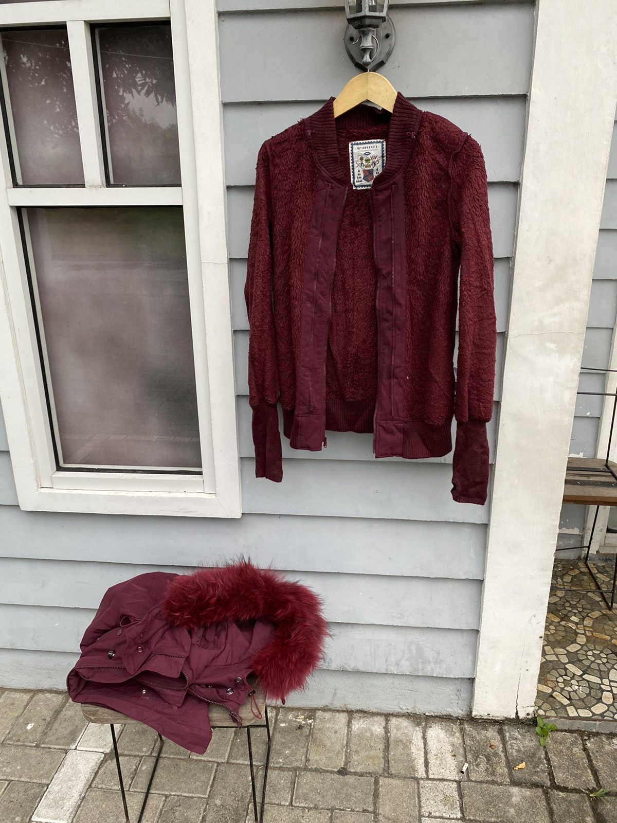 If Six Was Nine Sly Burgundy Fur Hood Parka Jacket Winter Coat Toggle Button Size US S / EU 44-46 / 1 - 13 Thumbnail