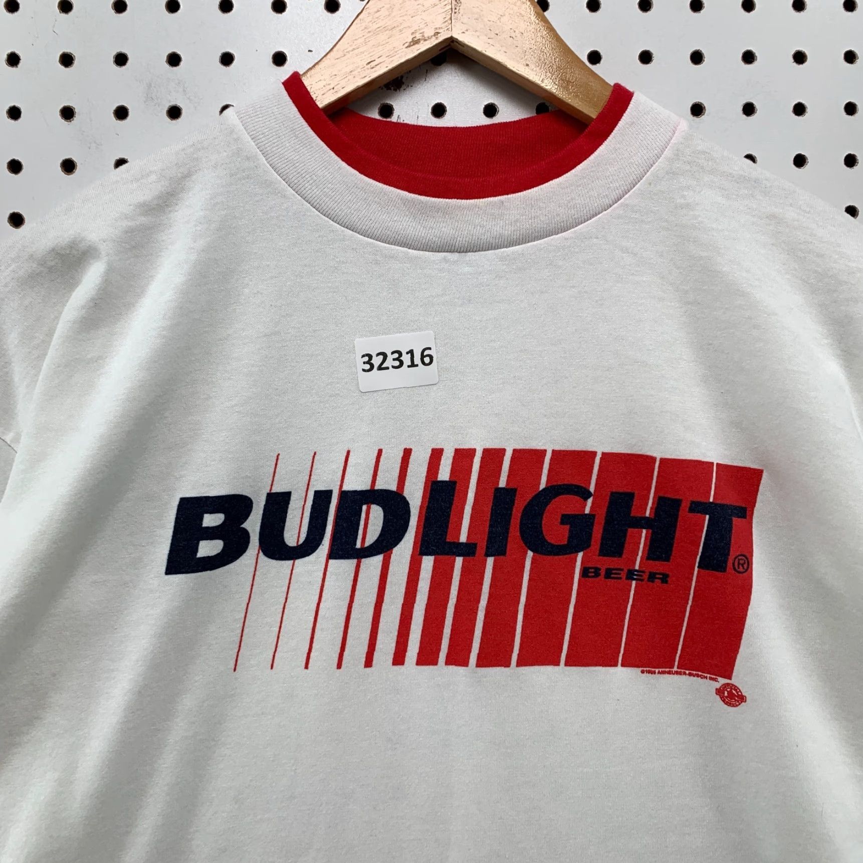 Vintage Vintage Bud Light Shirt Mens XL White 90s USA Red Graphic Single Stitch Tee Size US XL / EU 56 / 4 - 7 Thumbnail
