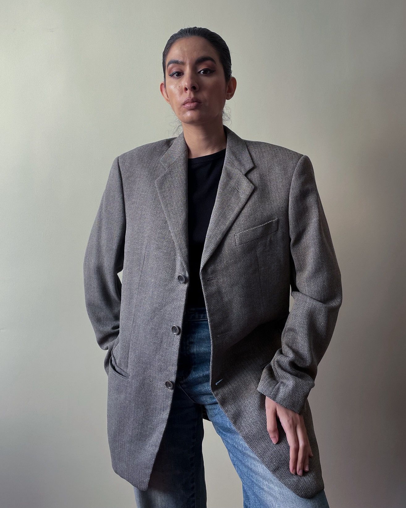 Armani Vintage Armani Gray Blazer Size XL / US 12-14 / IT 48-50 - 3 Thumbnail