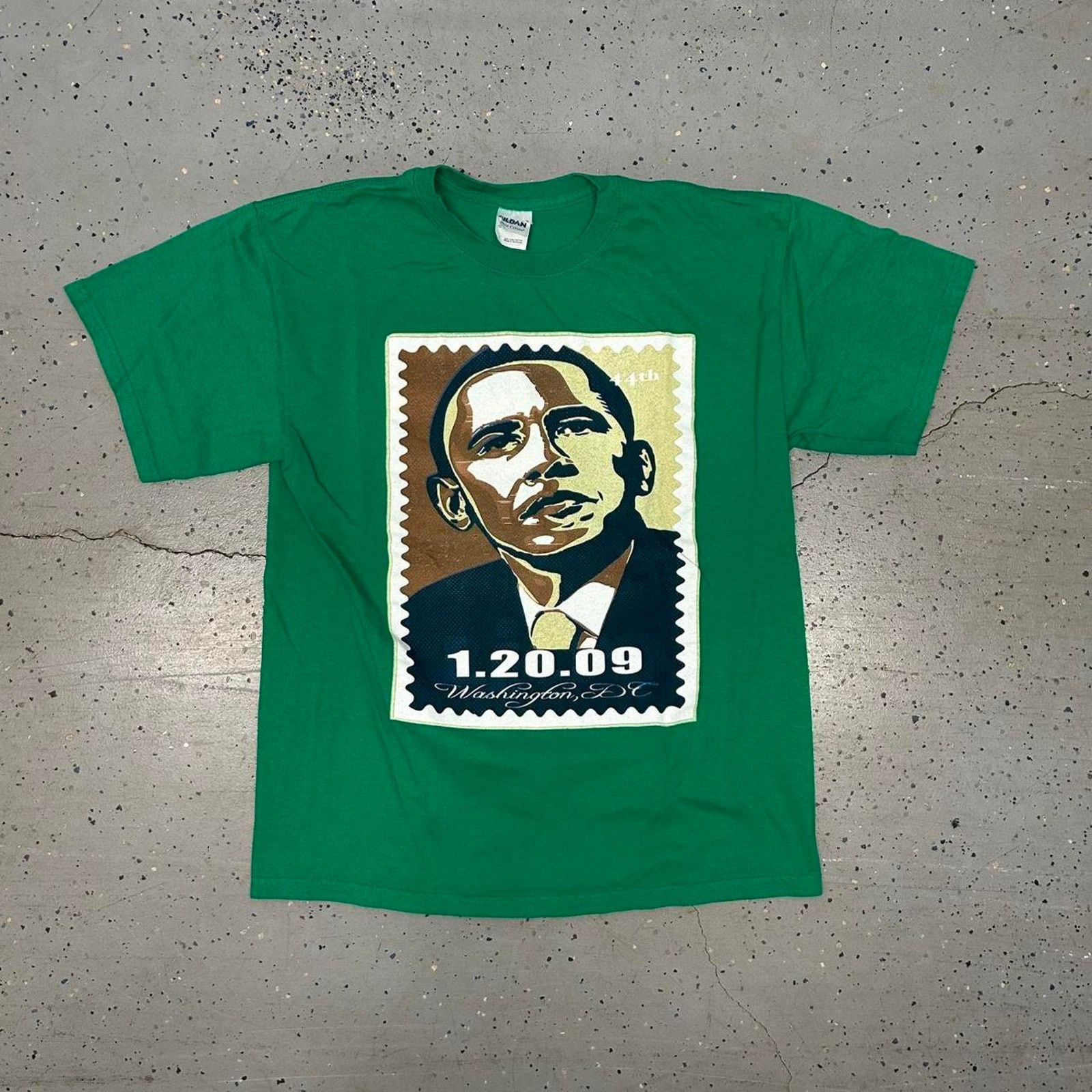 Gildan Green Obama 2009 Inauguration Day T-Shirt Size US L / EU 52-54 / 3 - 1 Thumbnail