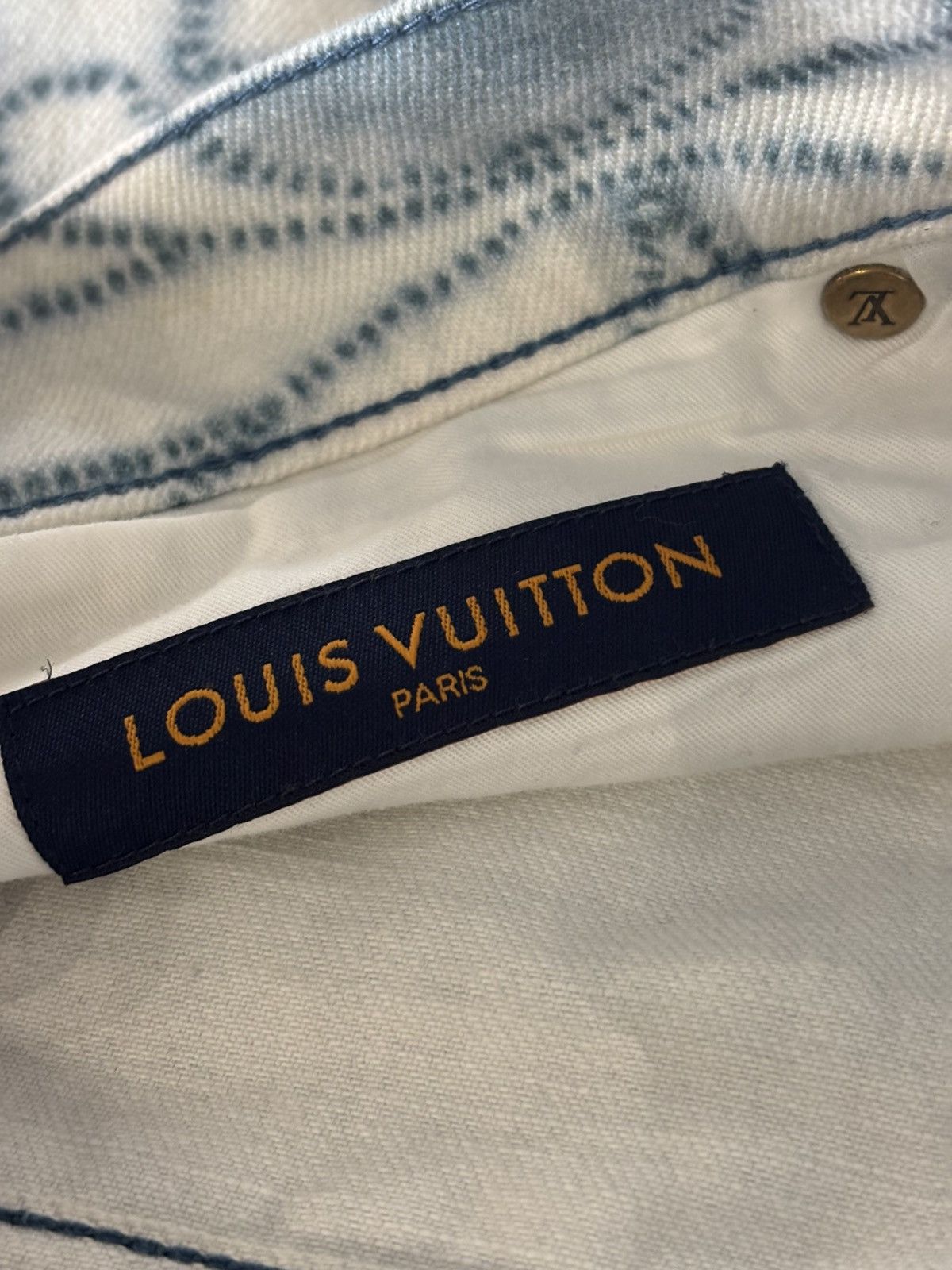 Louis Vuitton LOUIS VUITTON MONOGRAM SHIBORI PRINTED DENIM REGULAR TROUSER Size US 36 / EU 52 - 12 Thumbnail