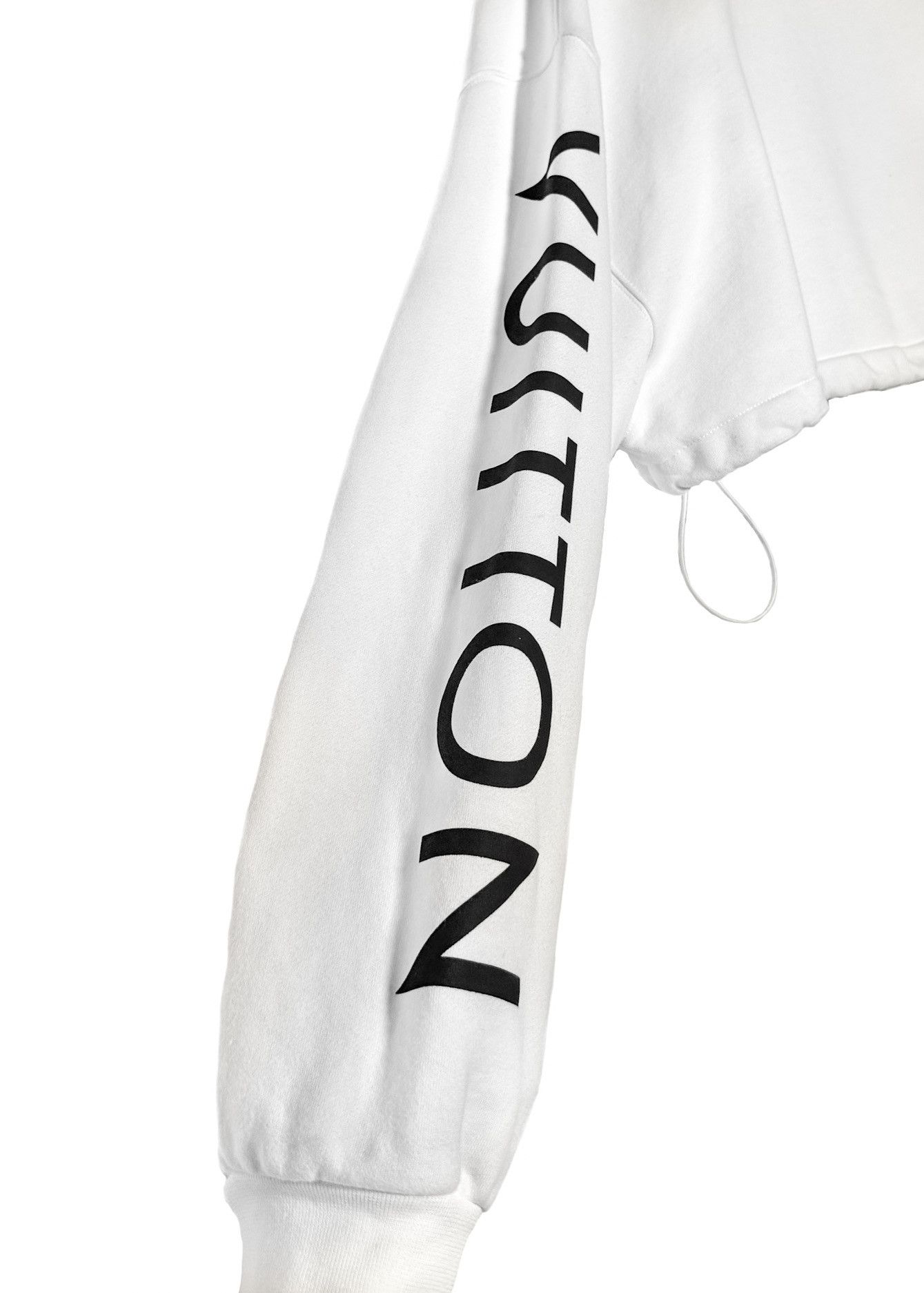 Louis Vuitton Louis Vuitton White Macro Signature Cropped Sweatshirt Size M / US 6-8 / IT 42-44 - 4 Thumbnail