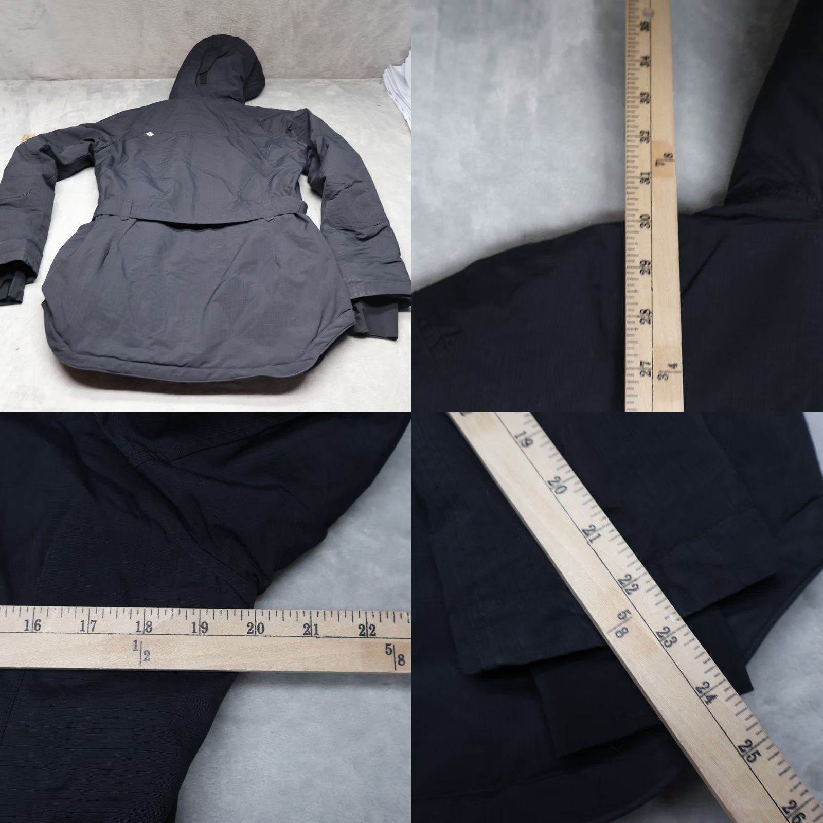 Vintage Columbia Womens Large Black Ripstop Omni-Heat Belted Wind Rain Parka Size L / US 10 / IT 46 - 8 Thumbnail
