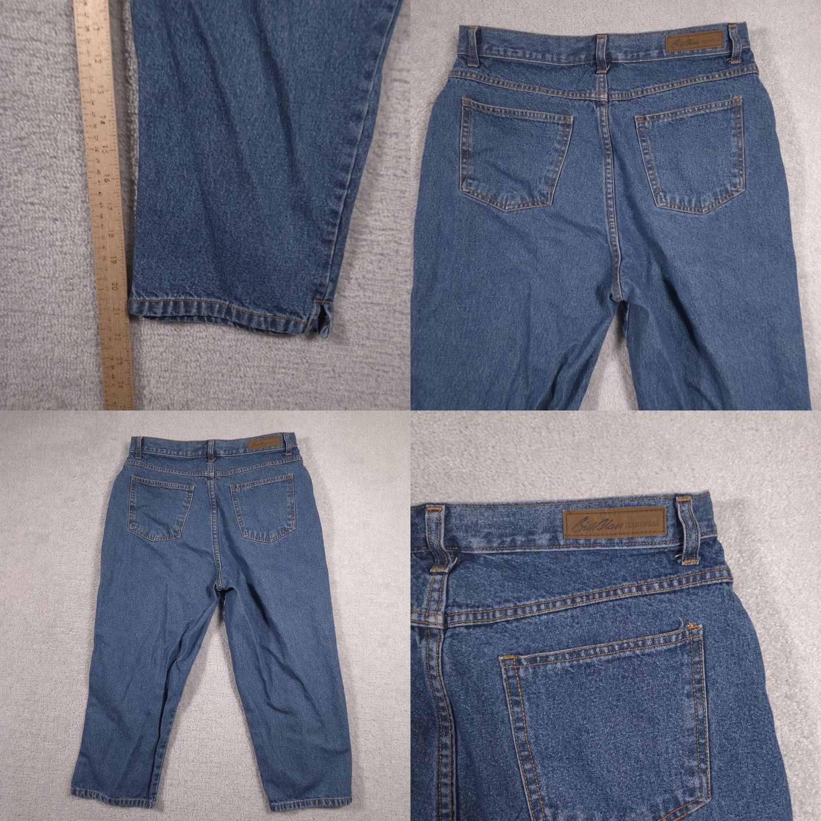 Bill Blass VINTAGE Bill Blass Jeans Womens 14 Blue High Rise Easy Fit Mom Tapered Denim 90s Size 36" / US 14 / IT 50 - 9 Thumbnail
