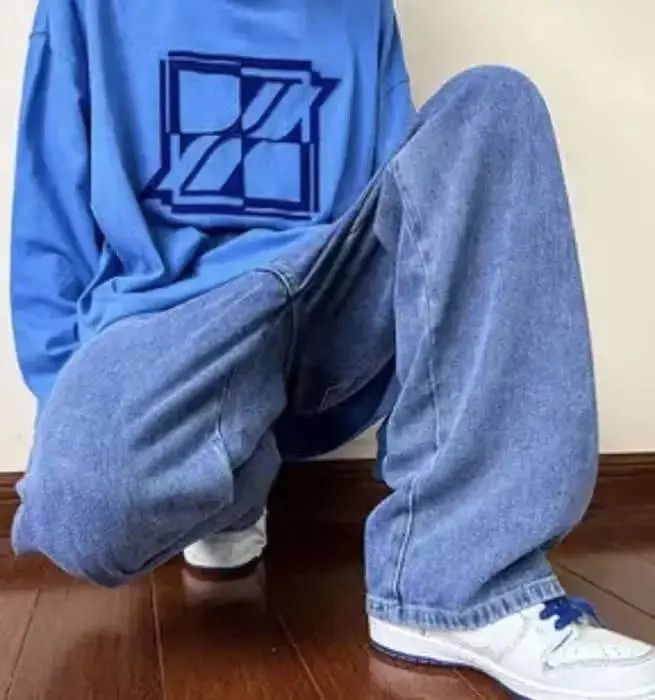 Japanese Brand × Jean Dark Blue Streetwear Baggy Jeans Size US 32 / EU 48 - 6 Thumbnail