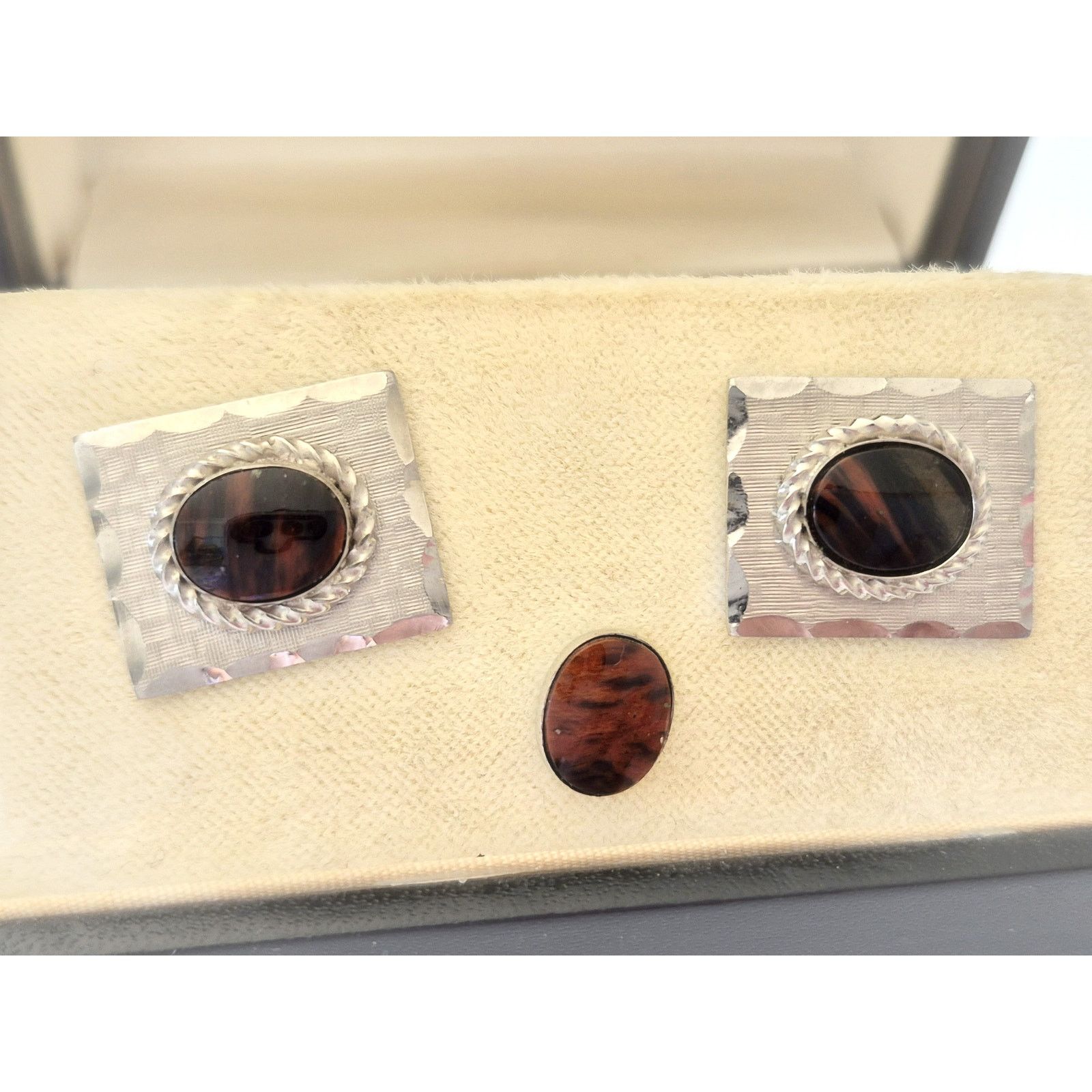 Other Vintage Obsidian Cuff Links and Tie Pin Set Size ONE SIZE - 2 Thumbnail