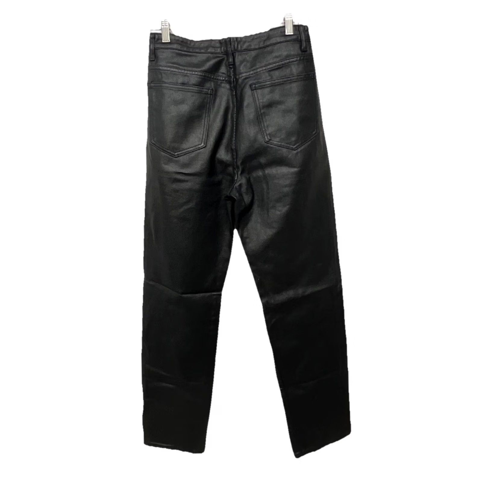 PrettyLittleThing VINTAGE PrettyLittleThing Tall Faux Leather Pants Women US 6 Black High Rise Pants Size 28" / US 6 / IT 42 - 5 Thumbnail