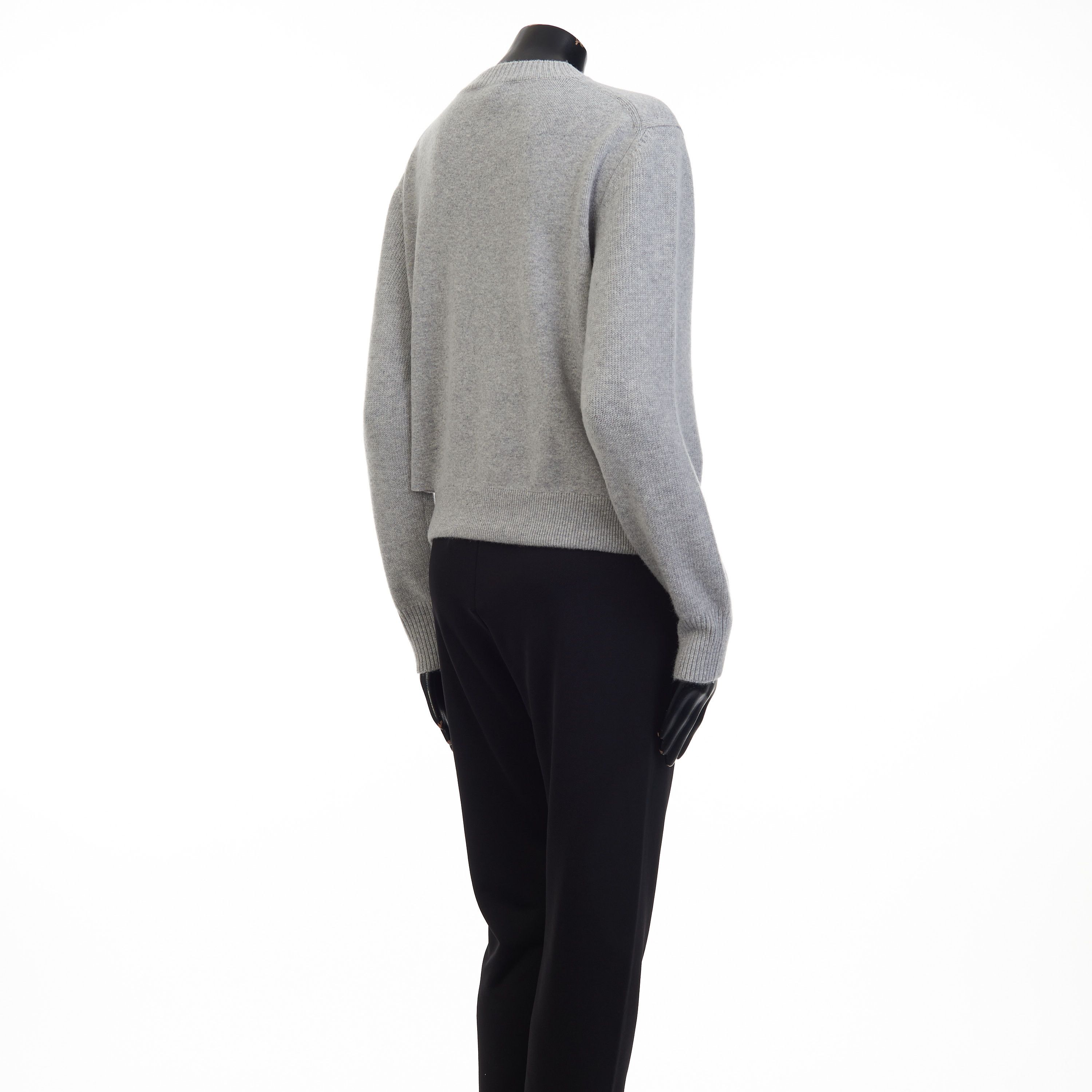 Fendi Grey Cashmere & Wool Sweater - Fendi Mirror Logo Motif Size M / US 6-8 / IT 42-44 - 6 Thumbnail
