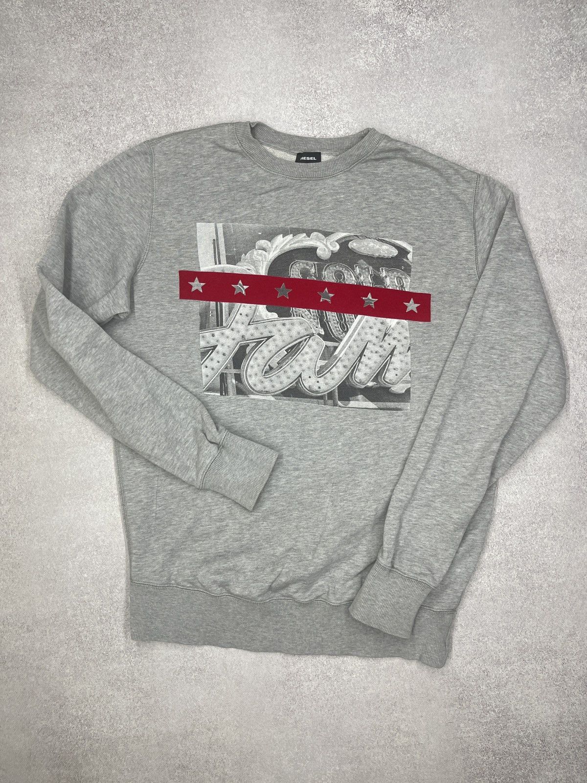 Diesel Mens Diesel Only The Brave Sweatshirt Grey Big Logo Size M/L Size US M / EU 48-50 / 2 - 2 Thumbnail