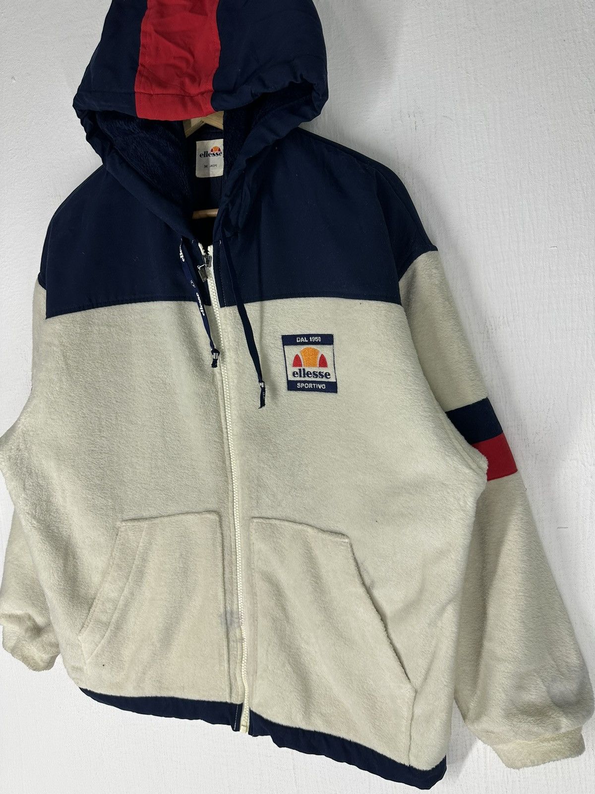 Ellesse × Vintage Vintage Ellesse Fleece Hoodie Jacket Size US M / EU 48-50 / 2 - 2 Thumbnail