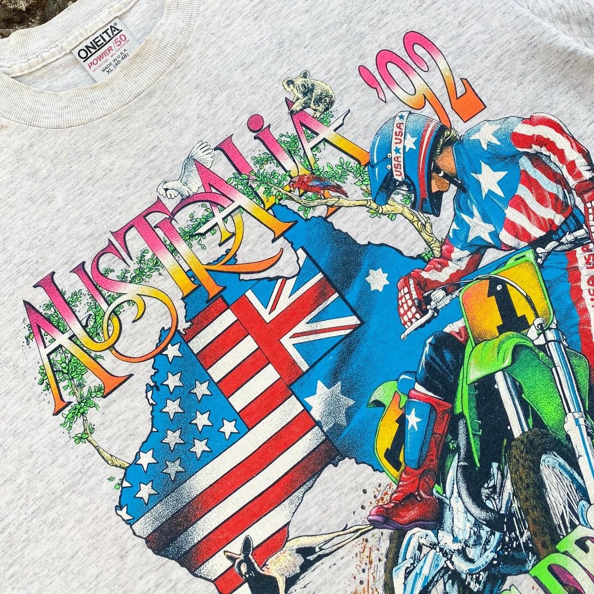 Vintage Vintage 90s Australia Motocross Des Nations tshirt Size US XL / EU 56 / 4 - 4 Thumbnail