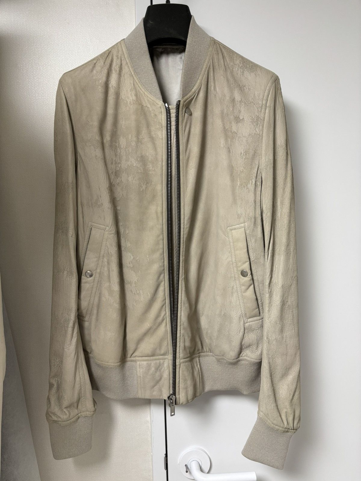 【AAKE】CRACK LEATHER BOMBER JP Rick Owens Crack leather classic Flight bomber jacket | Grailed