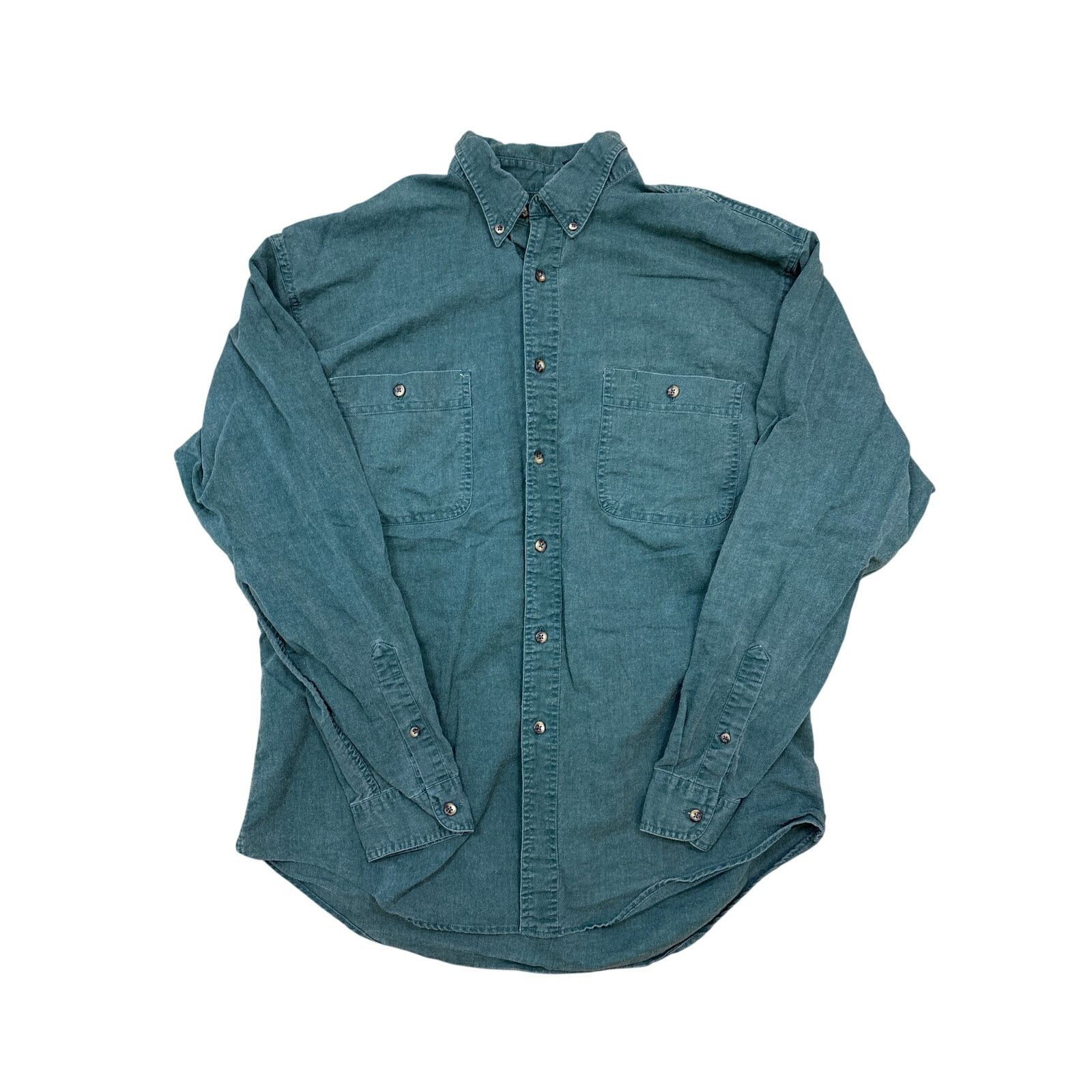 Eddie Bauer Vtg 90s Eddie Bauer button up Forest Green shirt large Size US L / EU 52-54 / 3 - 2 Thumbnail