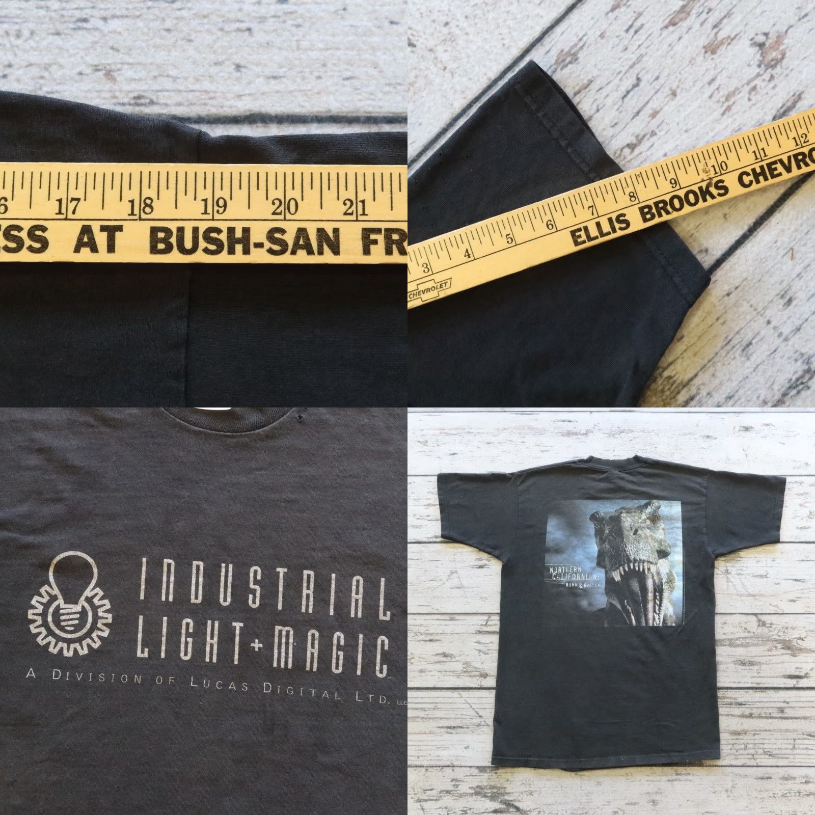 Fruit Of The Loom VINTAGE The Lost World Industrial Light & Magic Lucas Arts Tee Tshirt - Black - L - Mens - T-Shirt Size US L / EU 52-54 / 3 - 9 Thumbnail
