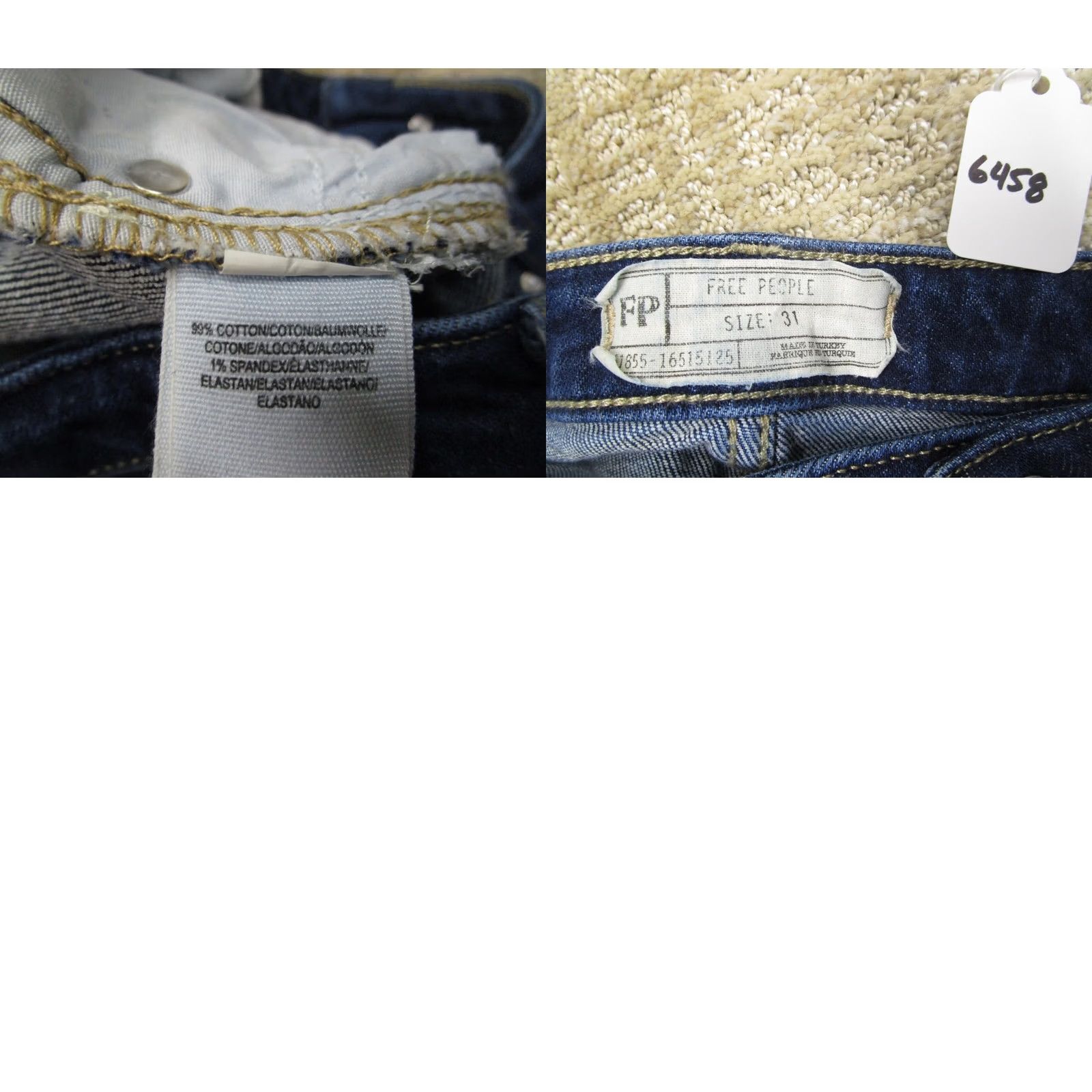 Free People Free People Jeans Women 31 Blue High Rise Cropped Ankle Denim Frayed Hem Logo 5-Pocket Size 24" / US 00 / IT 34 - 8 Thumbnail