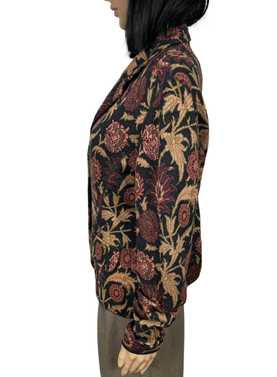 Other Peruvian Connection Pima Cotton Blazer Floral Printed Knit Size L / US 10 / IT 46 - 5 Thumbnail