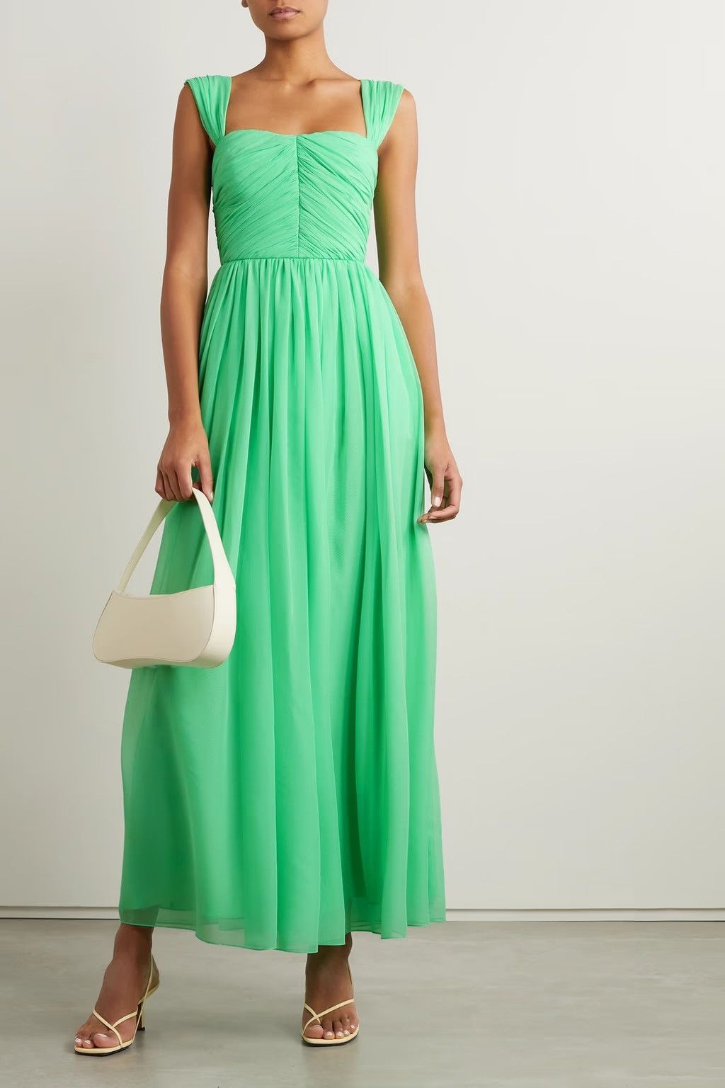 Adam Lippes ADAM LIPPES Pleated silk-chiffon maxi Dress Mint MSRP $4890 Size XS / US 0-2 / IT 36-38 - 2 Thumbnail