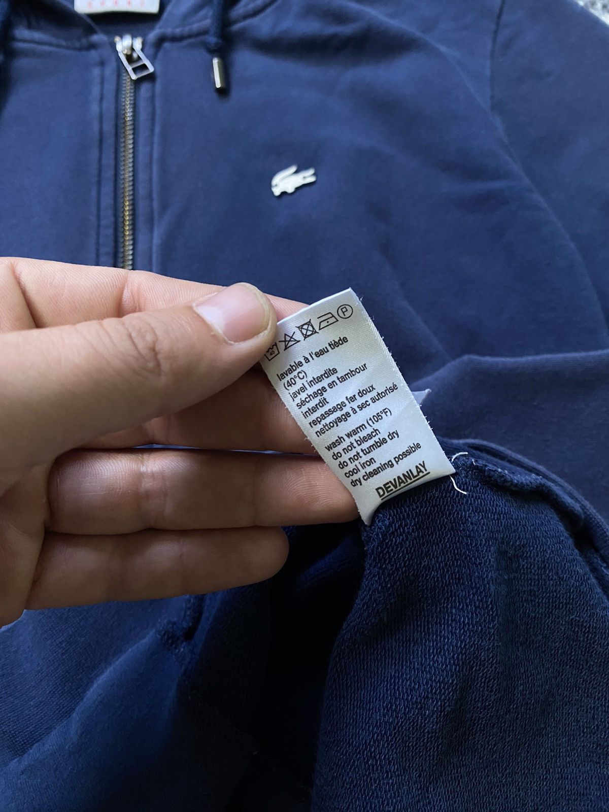 Lacoste × Vintage Vintage Lacoste Zip Up Hoodies Faded Distressed Y2K 90s Size XS / US 0-2 / IT 36-38 - 7 Thumbnail