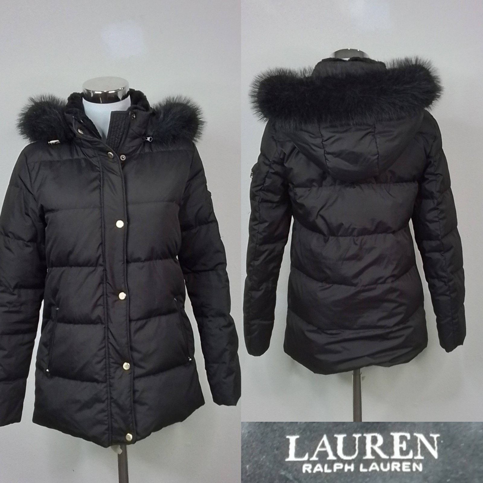 Ralph Lauren Lauren by Ralph Lauren Down Jacket Women's XS Black Faux Fur Size XS / US 0-2 / IT 36-38 - 1 Thumbnail