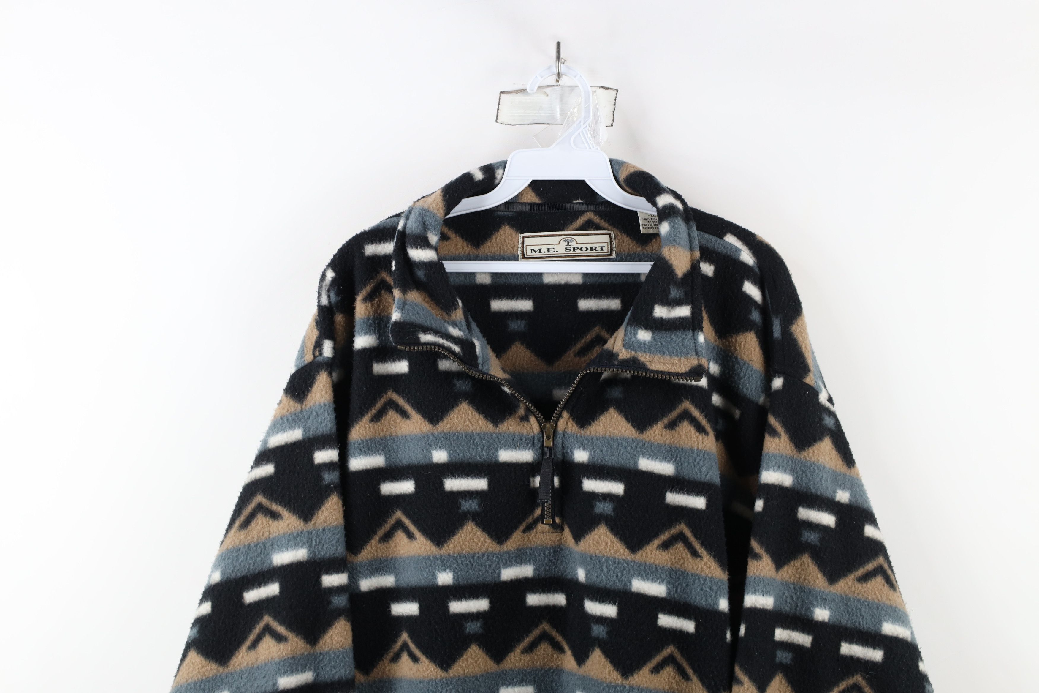 Vintage Vintage 90s Streetwear Half Zip Fleece Pullover Sweater Size US XL / EU 56 / 4 - 2 Thumbnail