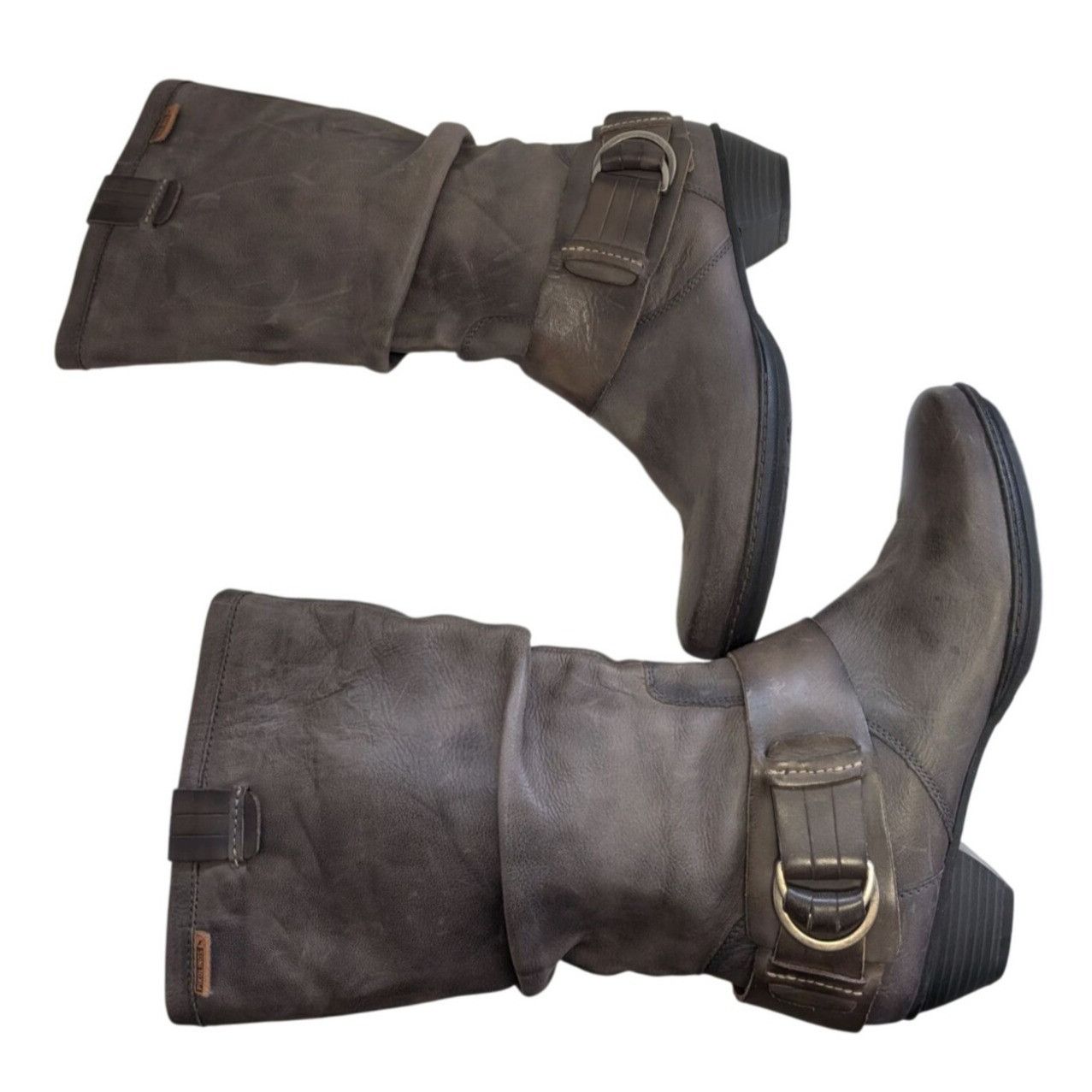 Other Pikolinos Brujas Tall Boots Gray Leather Riding Zip Slouch K Size US 8 / IT 38 - 7 Thumbnail