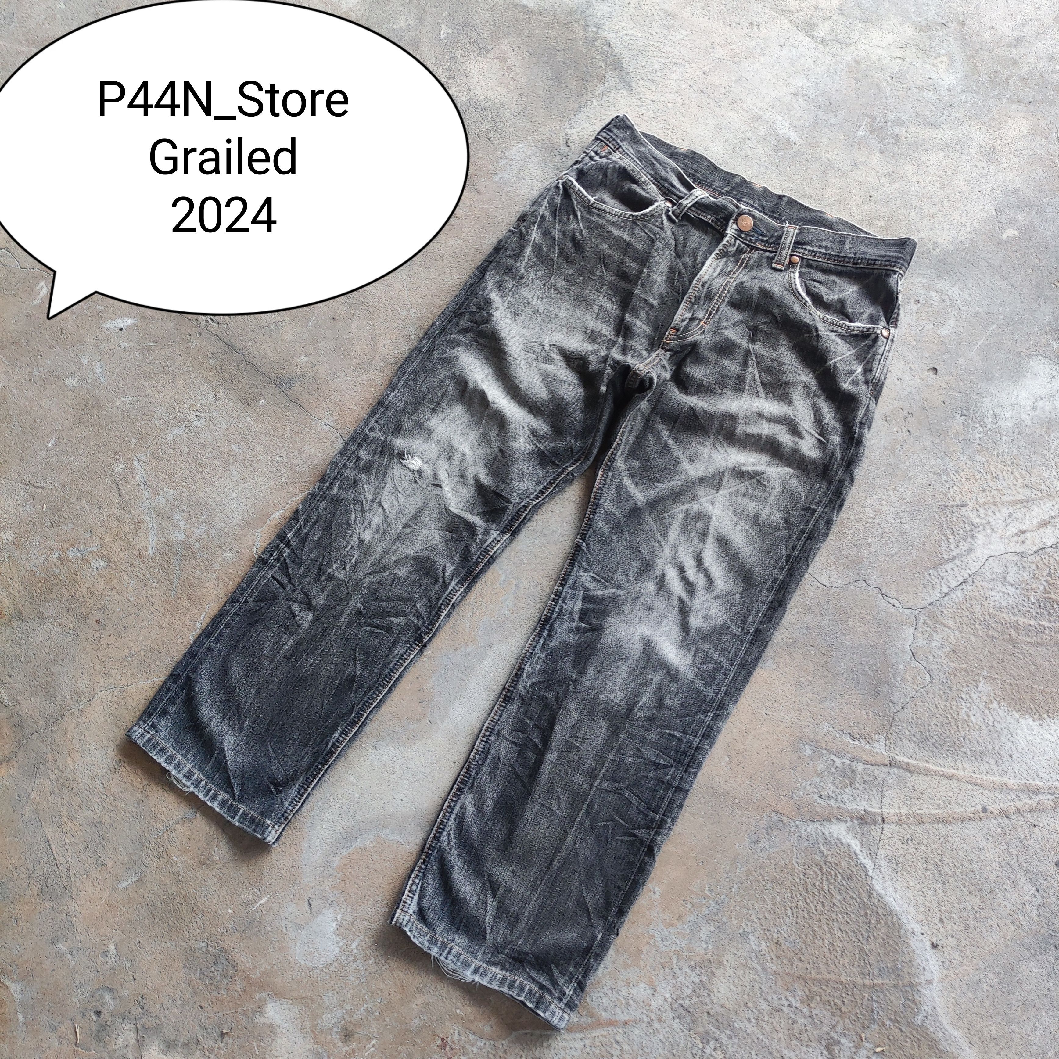 Japanese Brand Vintage Japanese Brand Wrangler Jeans Ripped Pants Size US 34 / EU 50 - 2 Thumbnail