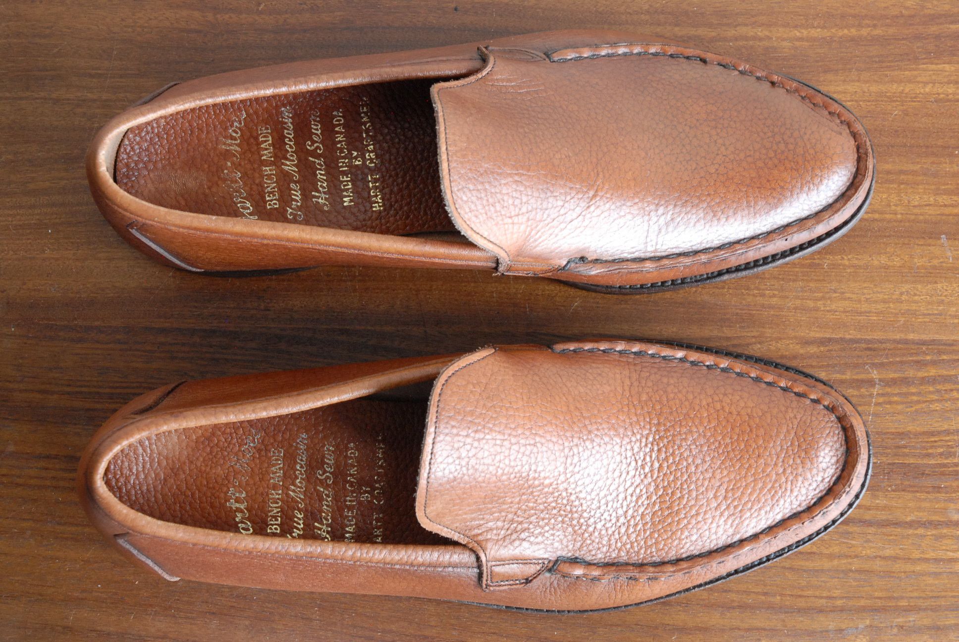 Vintage Hartt True Moccasin loafers, Hand Sewn, Custom Grade Size US 9 / EU 42 - 6 Thumbnail