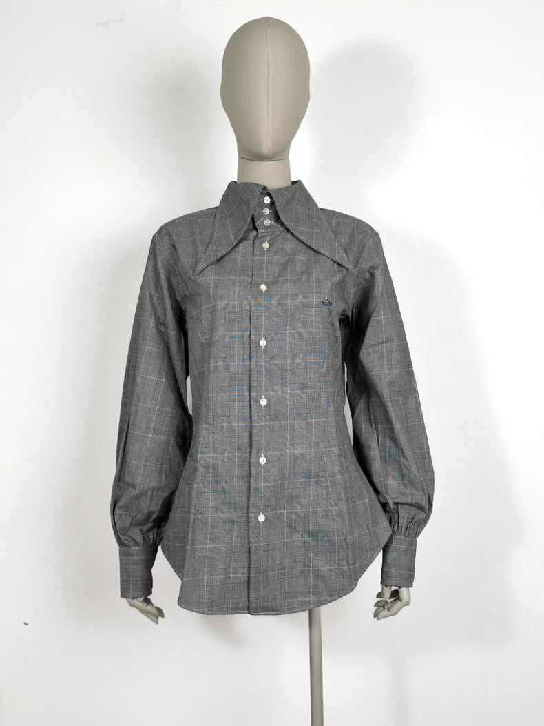 Vivienne Westwood Vivienne Westwood Gray plaid shirt with three buttons and Size L / US 10 / IT 46 - 2 Thumbnail