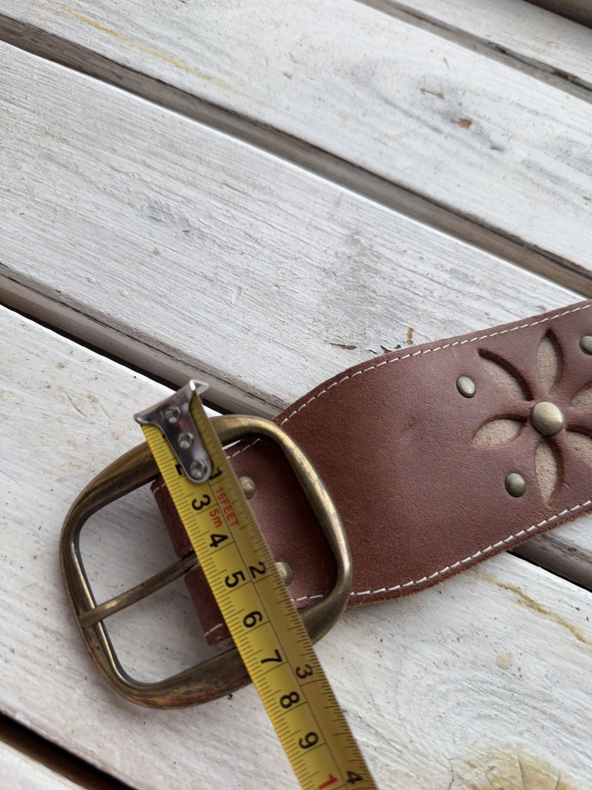 Vintage Vintage Japanese Retro Y2K Brown Leather Boho Western Belt Size ONE SIZE - 13 Thumbnail