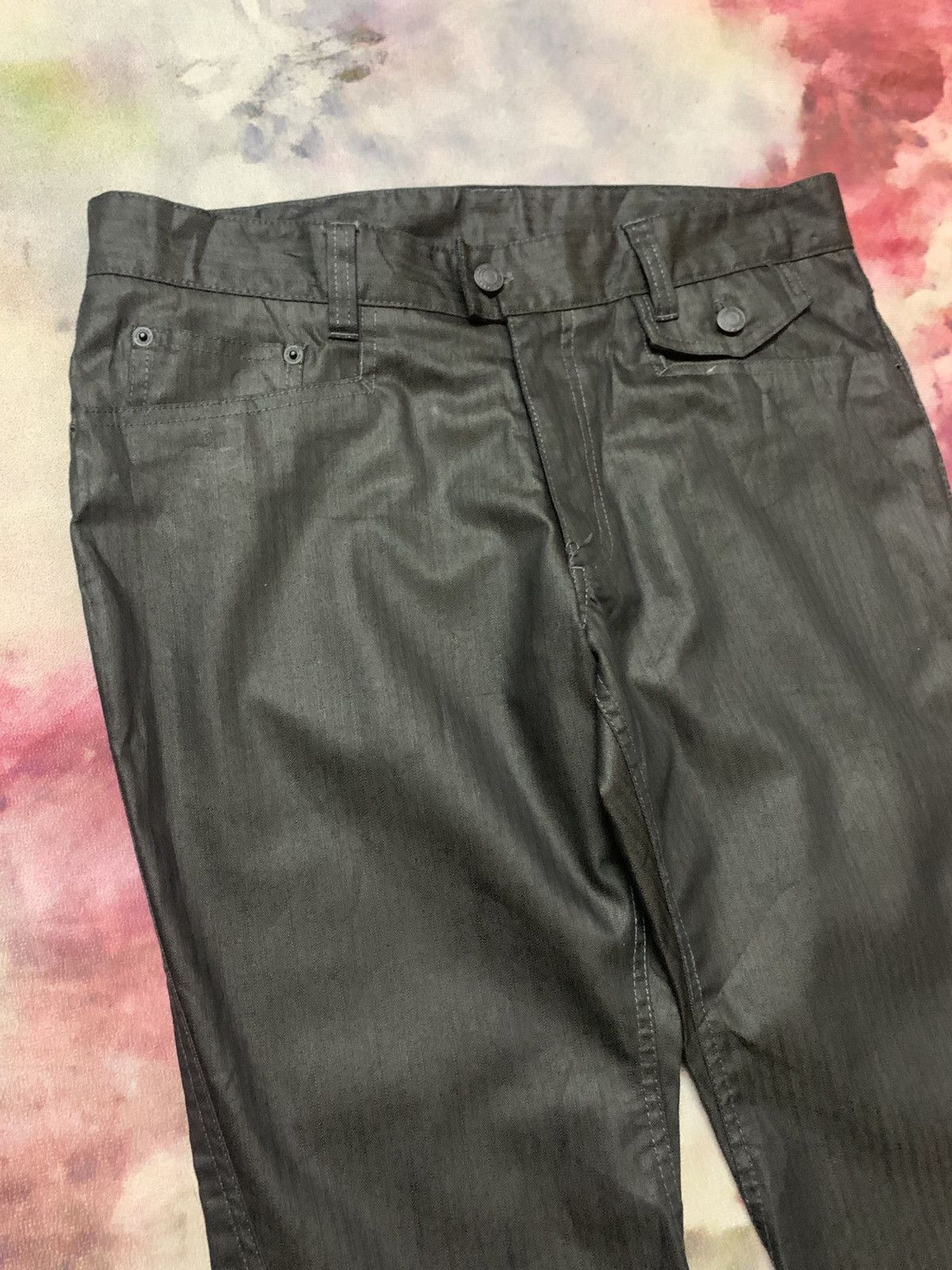Tornado Mart 2000 Male & Co Flare Apocalypse Metallic Black Pants Size US 34 / EU 50 - 4 Thumbnail
