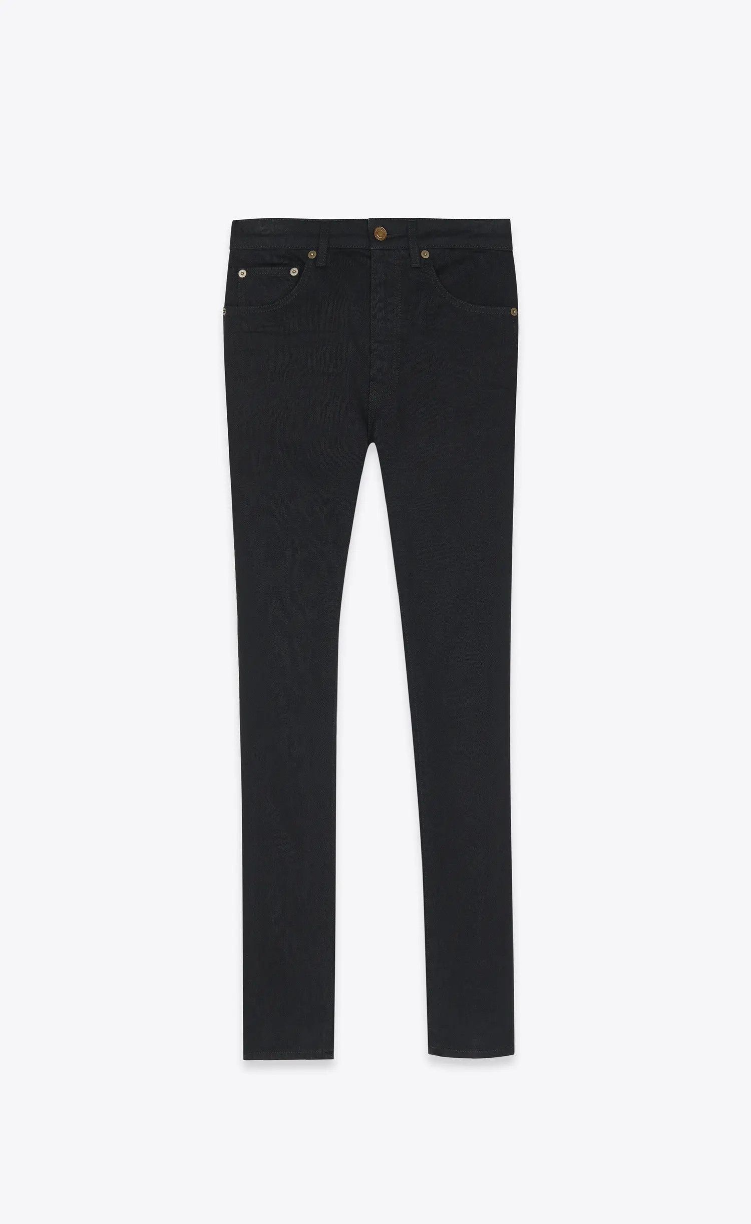 Saint Laurent Paris o1s1wg110225 614478 Skinny Fit Jeans Worn Denim in Black Size 31" - 1 Thumbnail