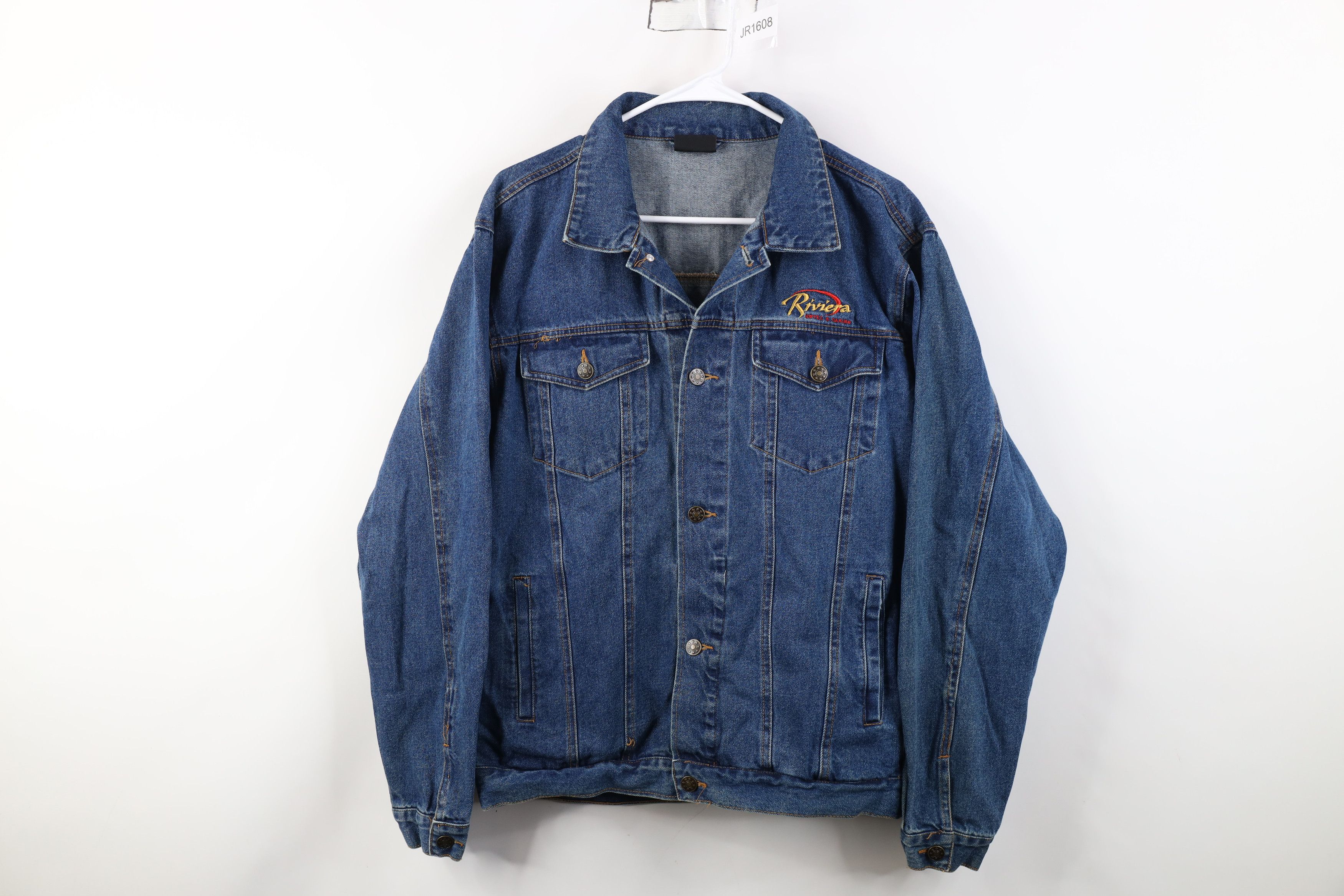 Vintage Vintage 90s Streetwear Casino Denim Jean Trucker Jacket Blue Size US S / EU 44-46 / 1 - 1 Thumbnail