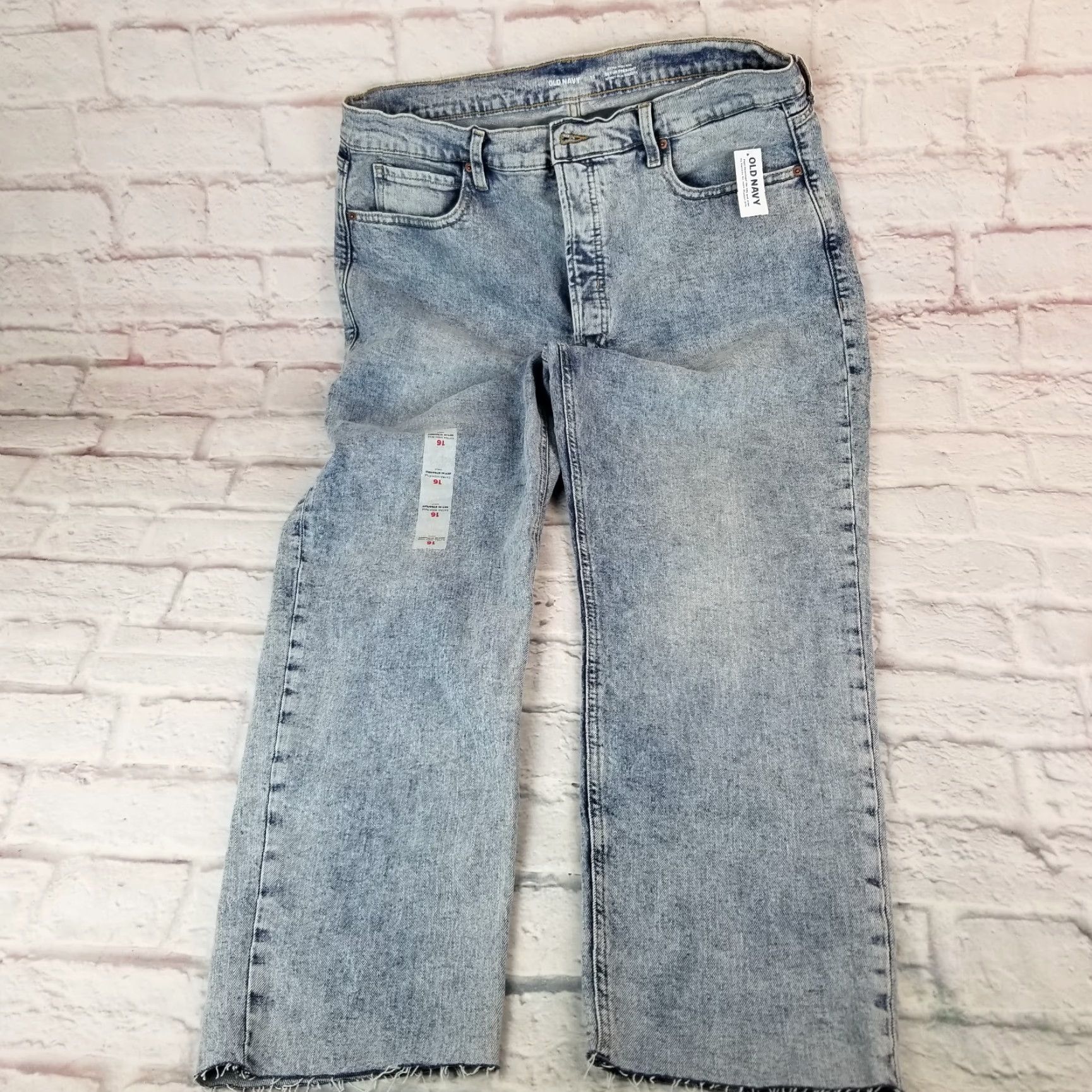 Old Navy Old Navy Jeans Buttonfly High Rise Size 16 Secret Slim Pockets Raw Hem Womens Size 38" / US 16 / IT 52 - 3 Thumbnail
