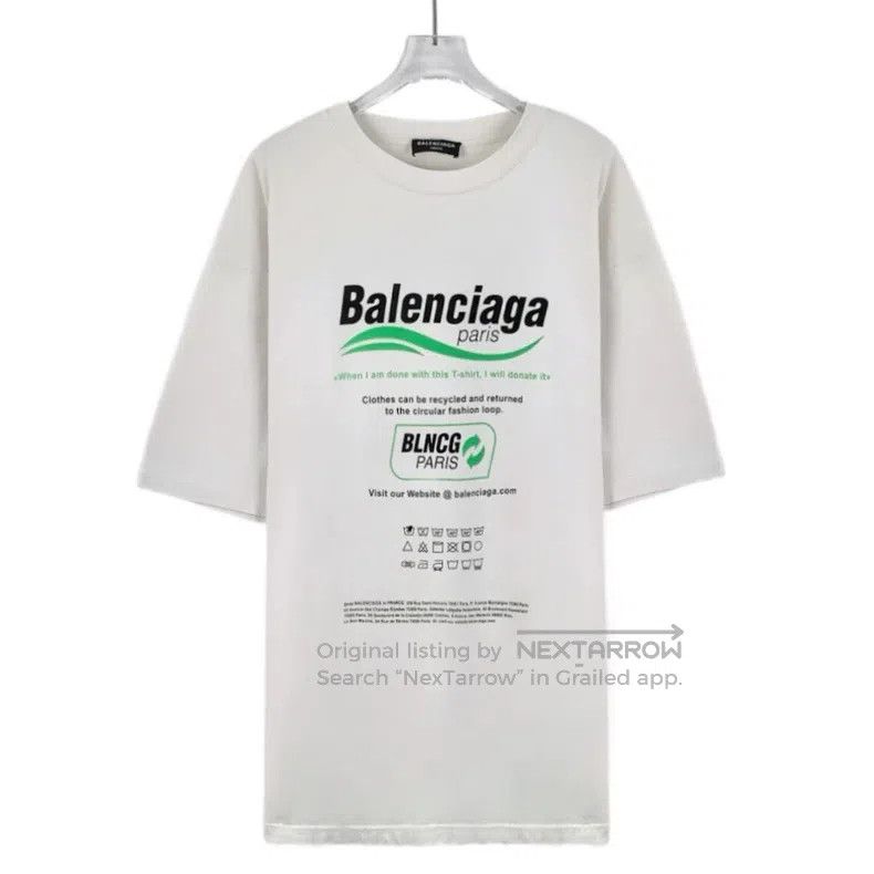 Balenciaga Balenciaga White Logo Letter Printed Round Neck Short Slee Size US XS / EU 42 / 0 - 1 Thumbnail