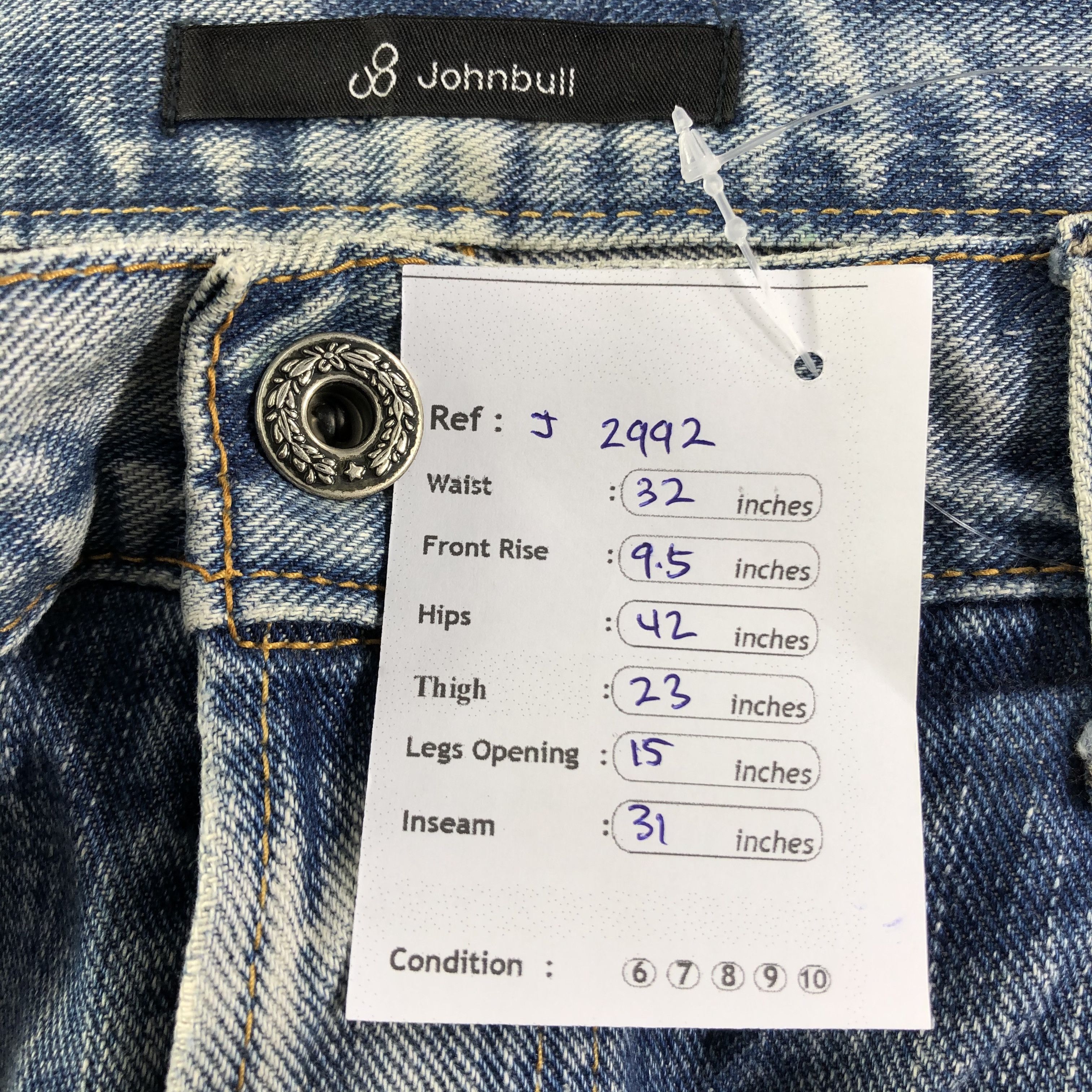 Johnbull Vintage Light Wash John Bull Selvedge Jeans-J2992 Size US 32 / EU 48 - 12 Thumbnail