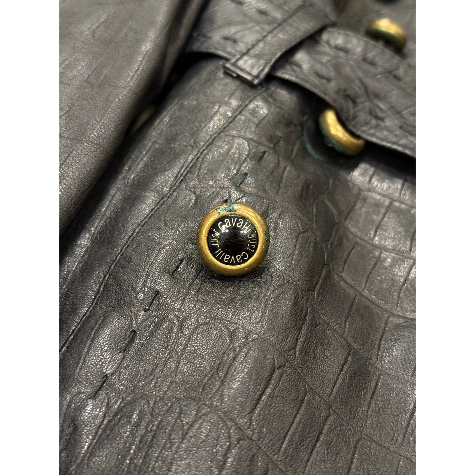 Roberto Cavalli 2000s Cavalli heavy leather coat Size M / US 6-8 / IT 42-44 - 7 Thumbnail