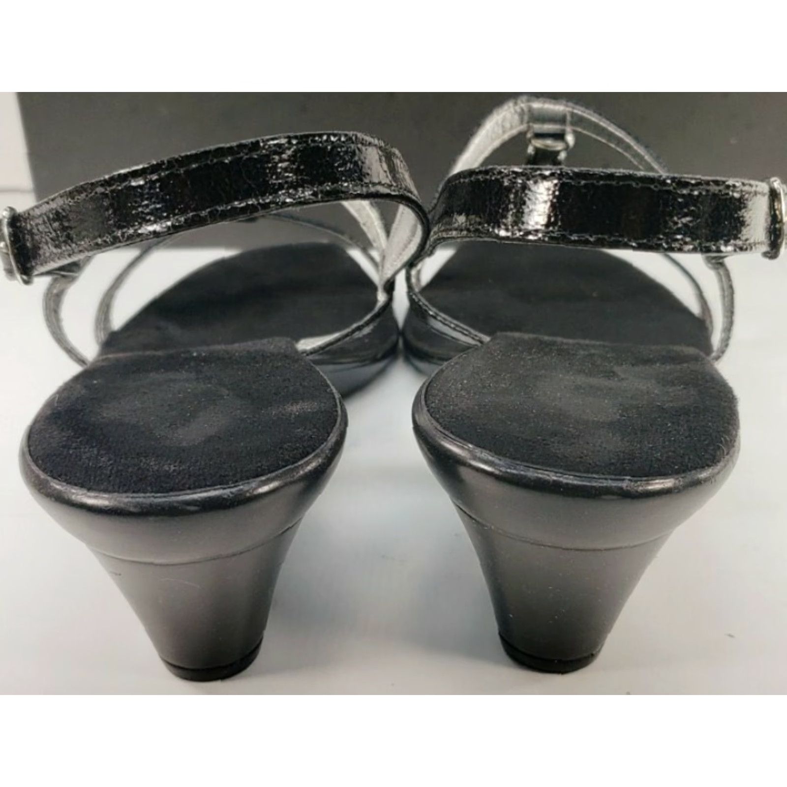 Madison Madison Maria Women's Heeled Strappy Sandal Size 9M Black Dress Straps Open Toe Buckle Heel Wedge Size M / US 6-8 / IT 42-44 - 7 Thumbnail