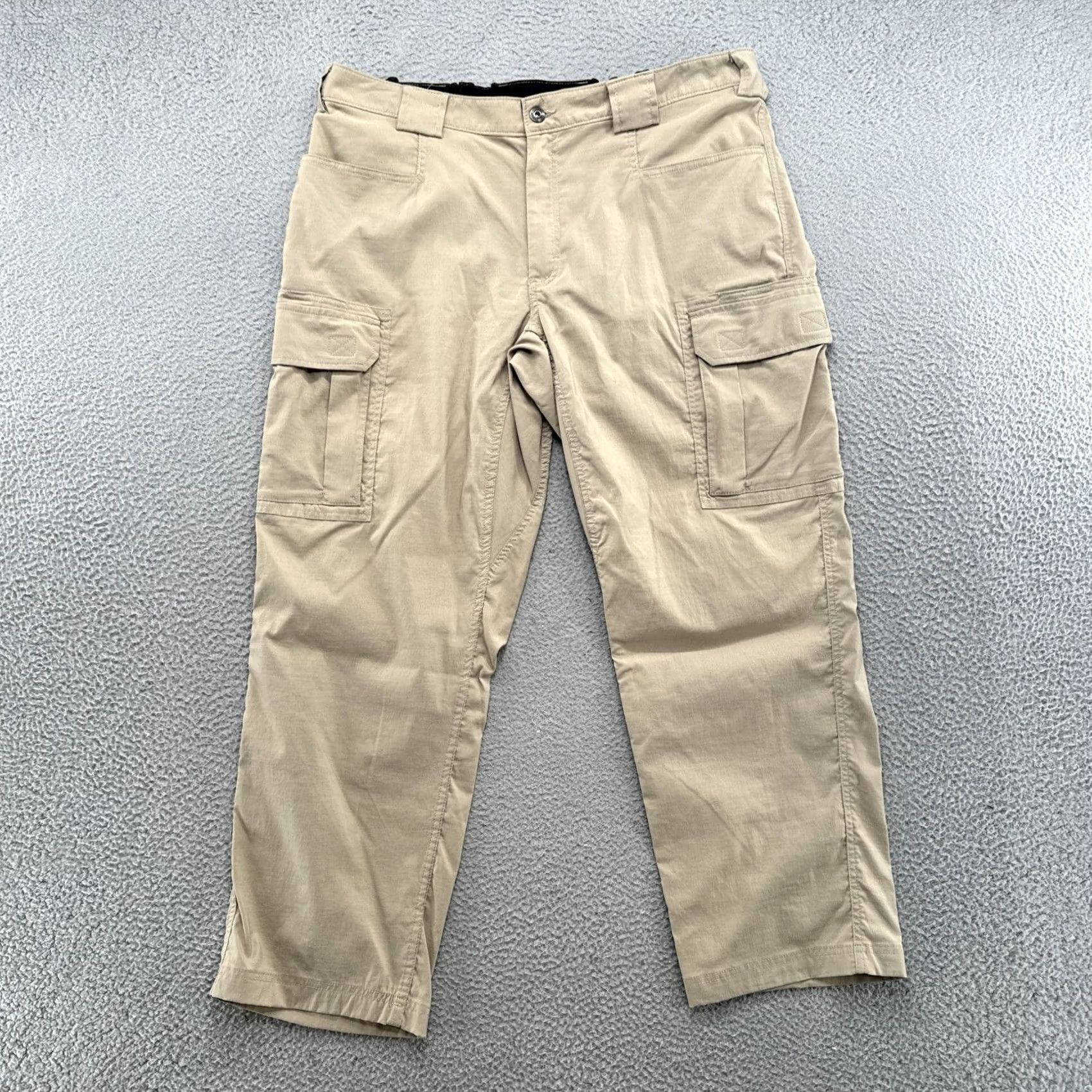 Vintage Duluth Cargo Pants Mens Nylon Beige XLx30 Outdoor Workwear Pockets Brown Canvas Zip Straight Relaxed 30 In Inseam 30 Size US 32 / EU 48 - 2 Thumbnail