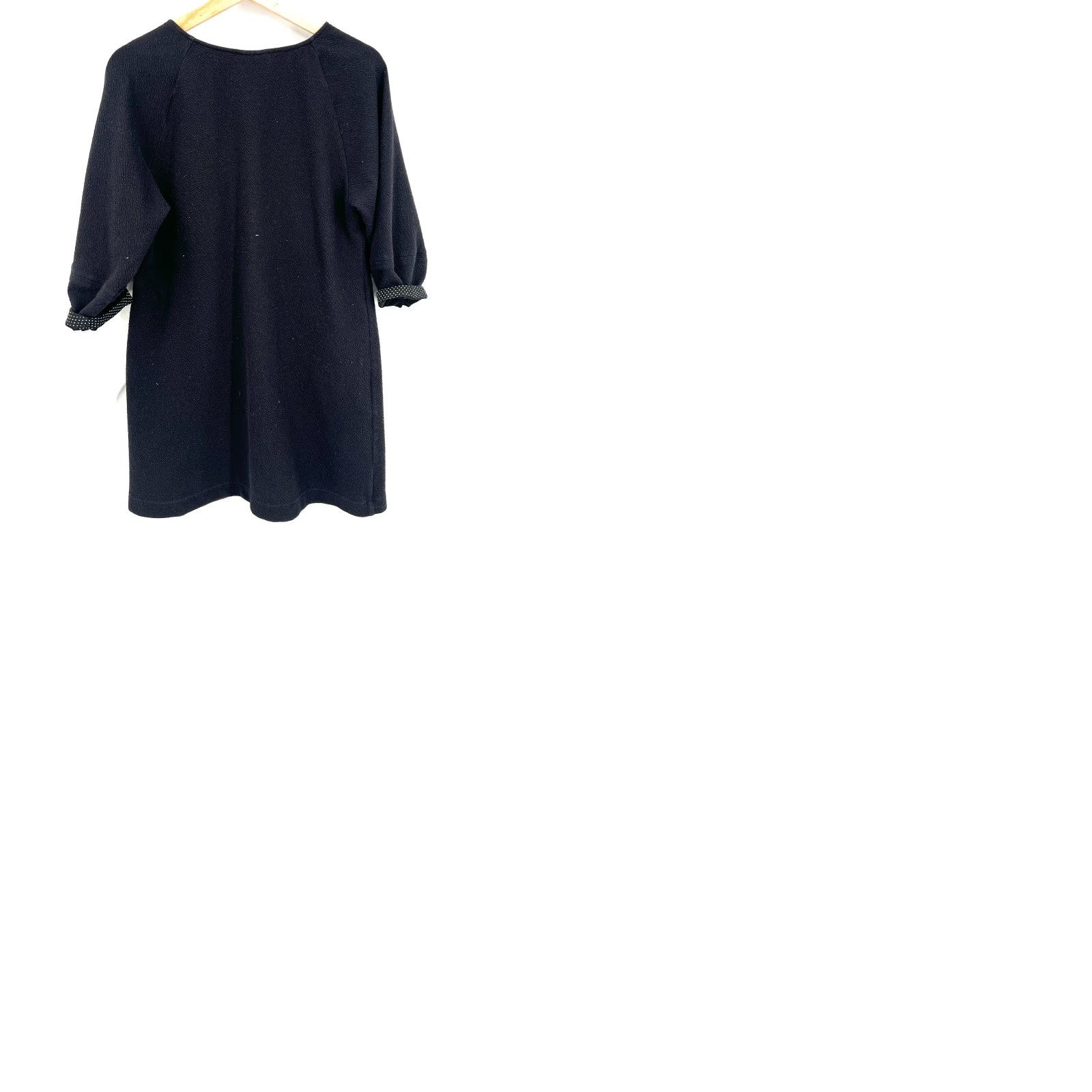 Maeve Anthropologie Black Shift Dress 3/4 Sleeve V-Neck Petite Small Womens  Short Dress