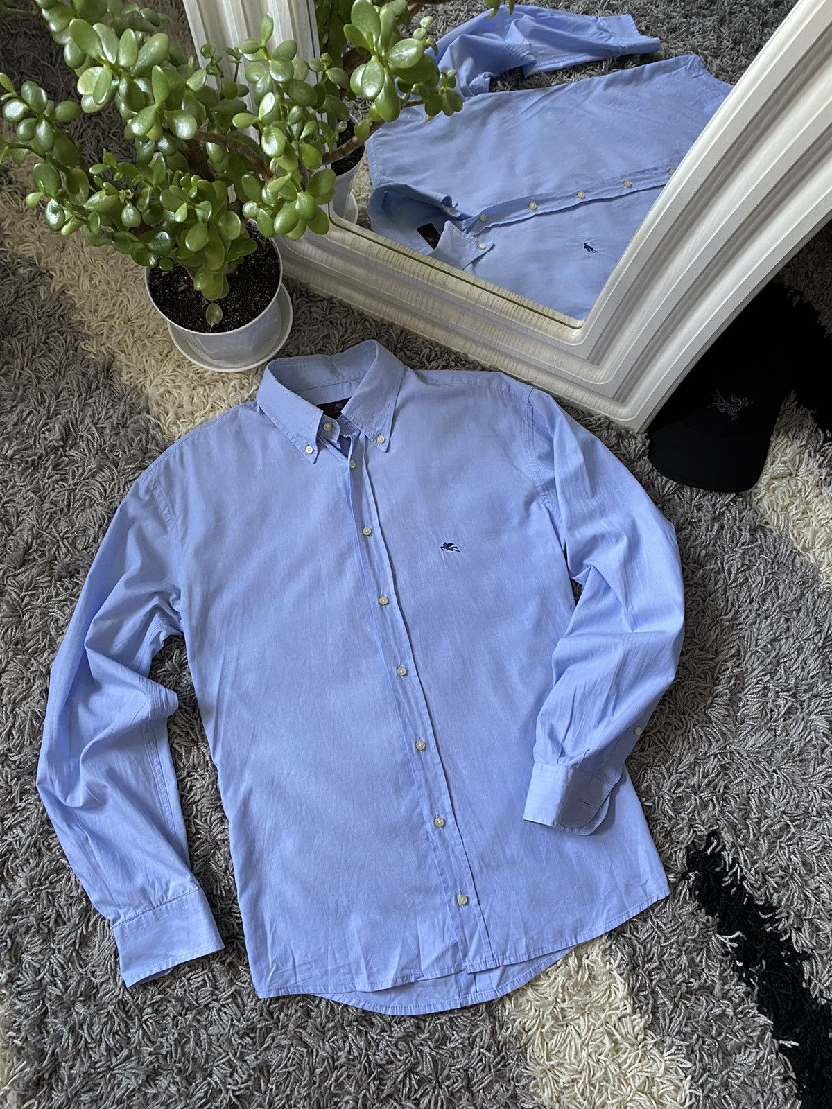 Etro Etro luxury shirt collared button down embroidered logo Size US M / EU 48-50 / 2 - 2 Thumbnail