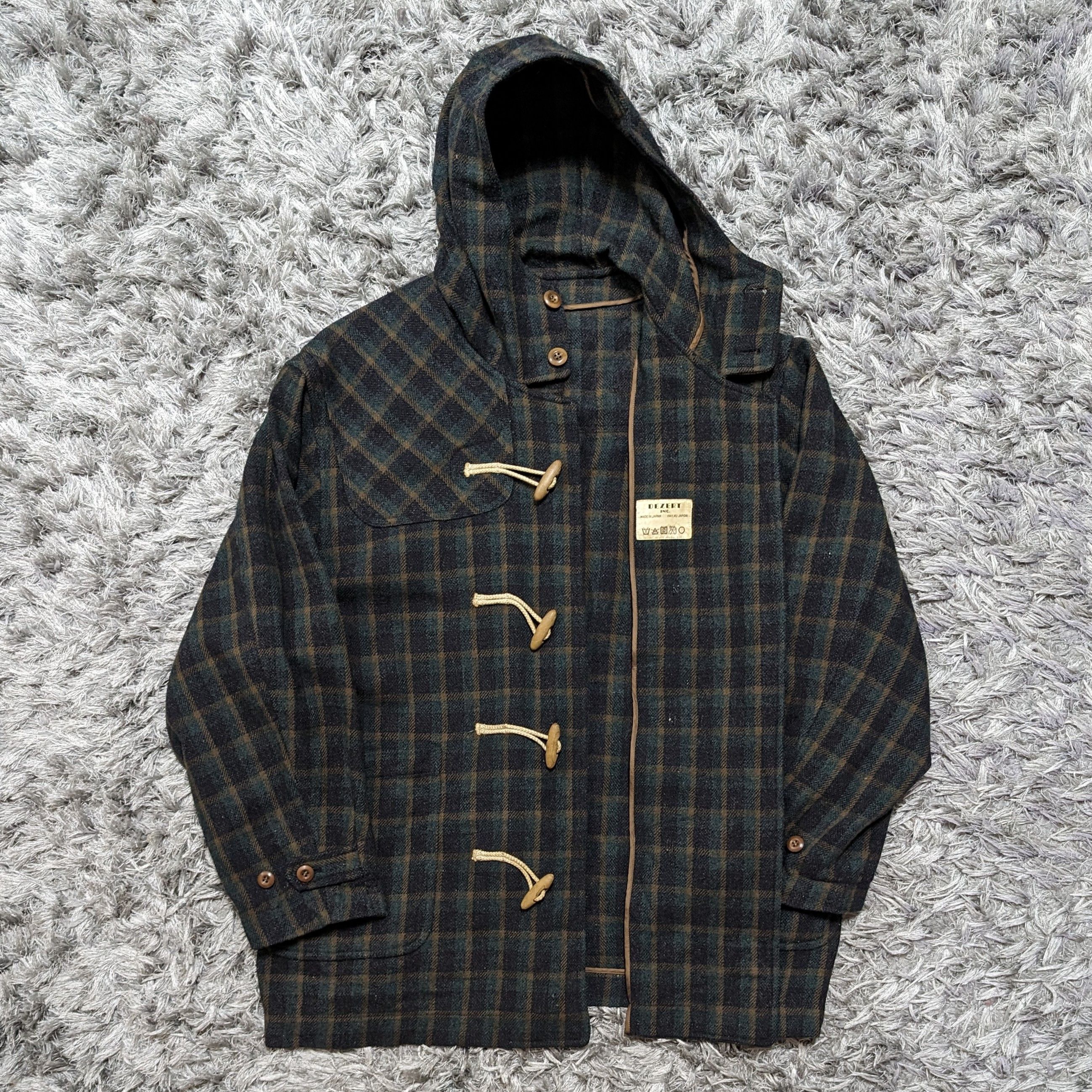 image of Avant Garde x Dezert Vintage Dezert Jacket Duffle Wool Baggy Oversized Hoodie in Green (Size Large)
