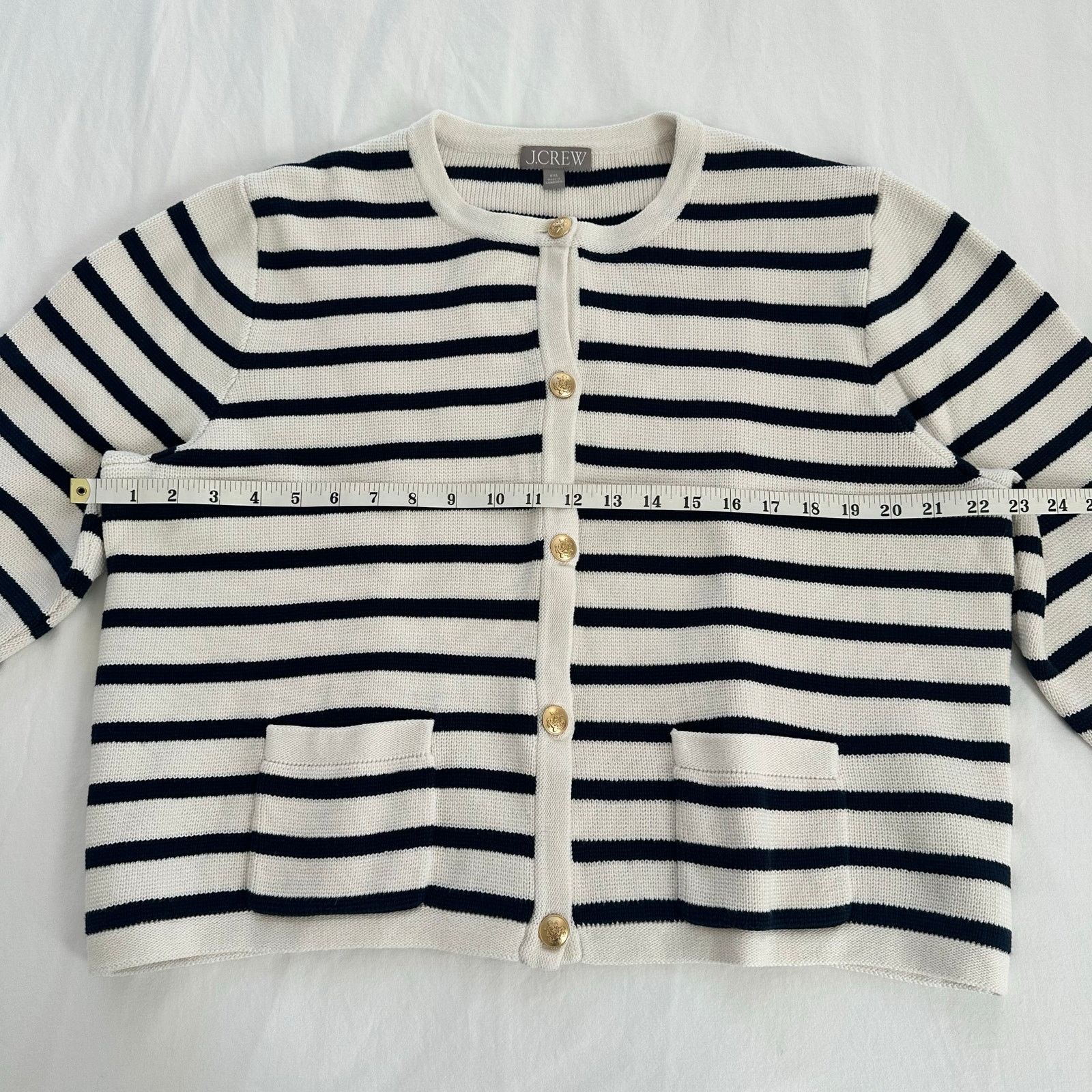 J.Crew J.Crew Relaxed Emilie Lady Jacket In Stripe 100% Cotton XXL Size XXL / US 16-18 / IT 52-54 - 6 Thumbnail