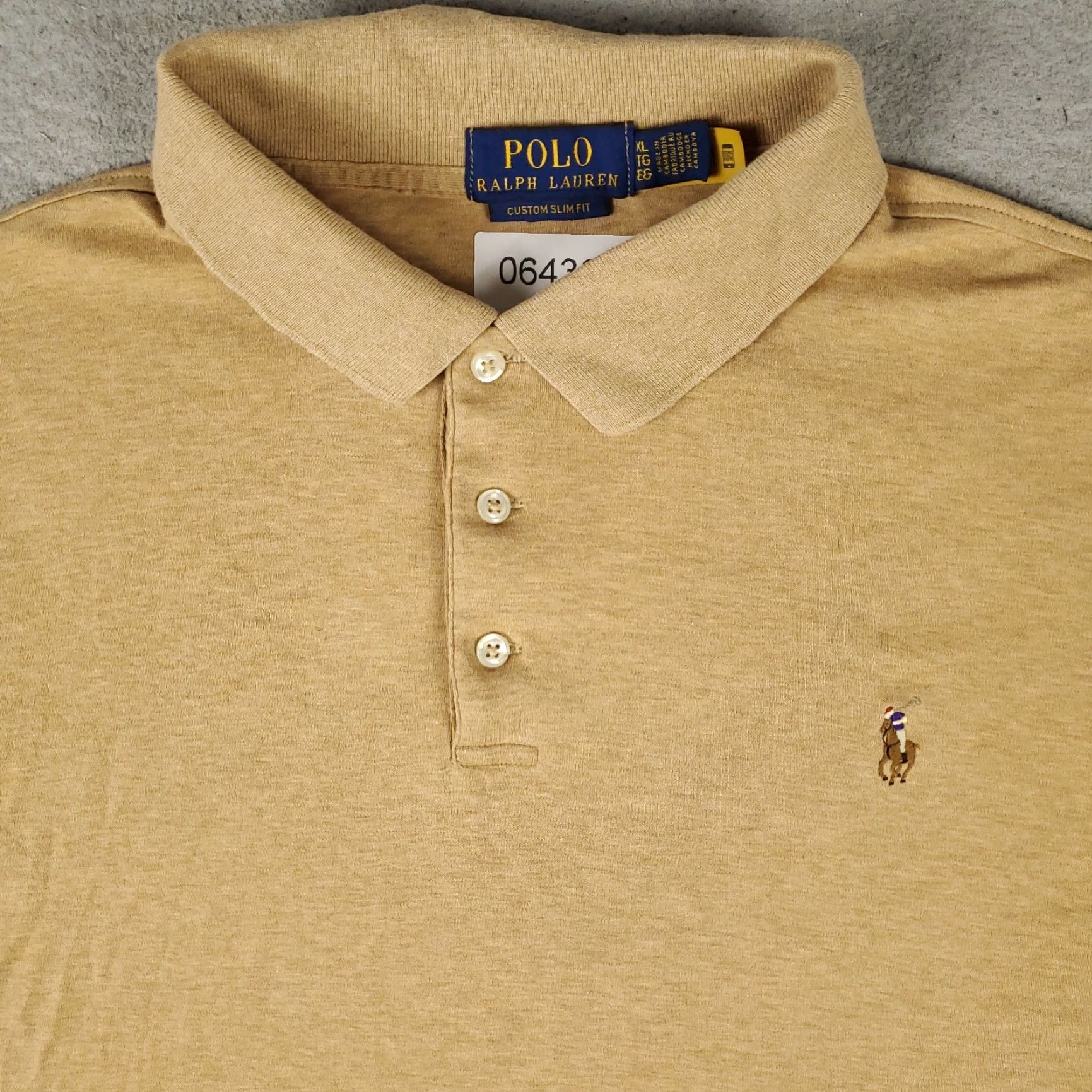 Ralph Lauren Ralph Lauren Polo Shirt Mens XL Beige Regular Fit Short Sleeve Polo Shirt with Logo Classic Casual Shirt Mens XL Beige Size US XL / EU 56 / 4 - 2 Thumbnail