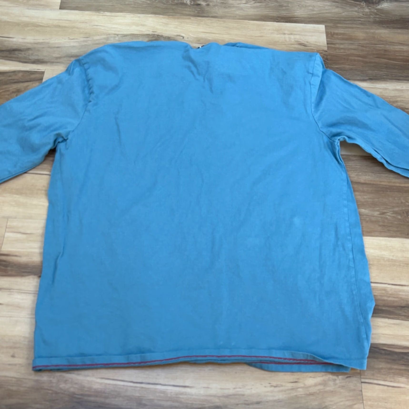 Tommy Hilfiger Tommy Hilfiger T-Shirt Mens XL Light Blue Long Sleeve Pocket Crewneck 100% Cotton Size US XL / EU 56 / 4 - 8 Thumbnail
