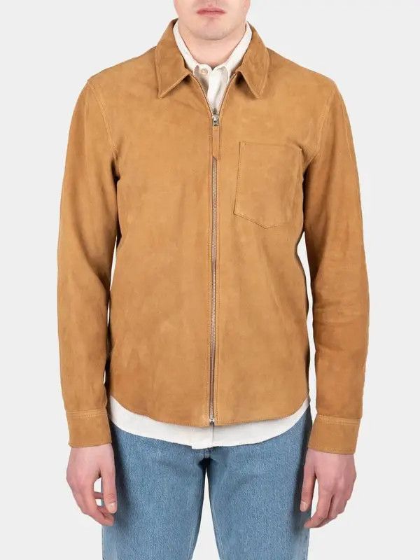 Our Legacy Our Legacy SUEDE ZIP SHIRT Sand Leather Jacket 50 Size US M / EU 48-50 / 2 - 3 Thumbnail