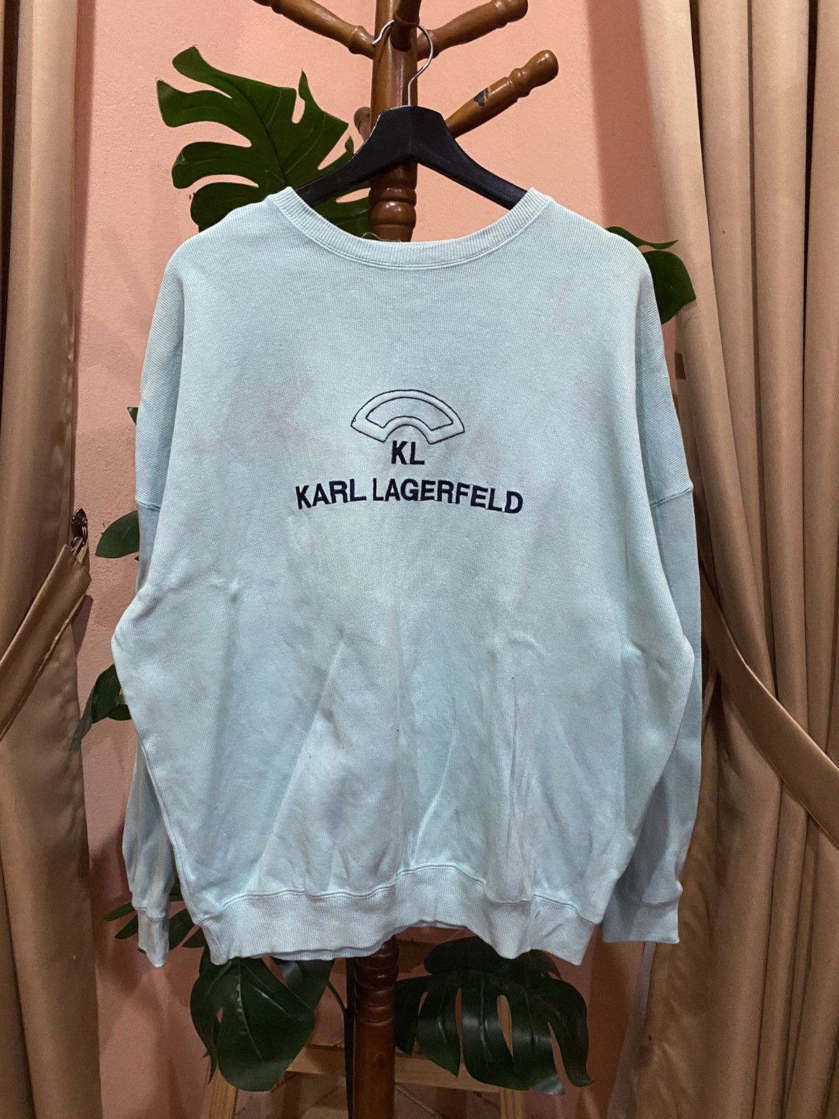 Karl Lagerfeld Vintage Karl Lagerfeld Light Blue Sweatshirt – 2010s Era Size US L / EU 52-54 / 3 - 1 Thumbnail